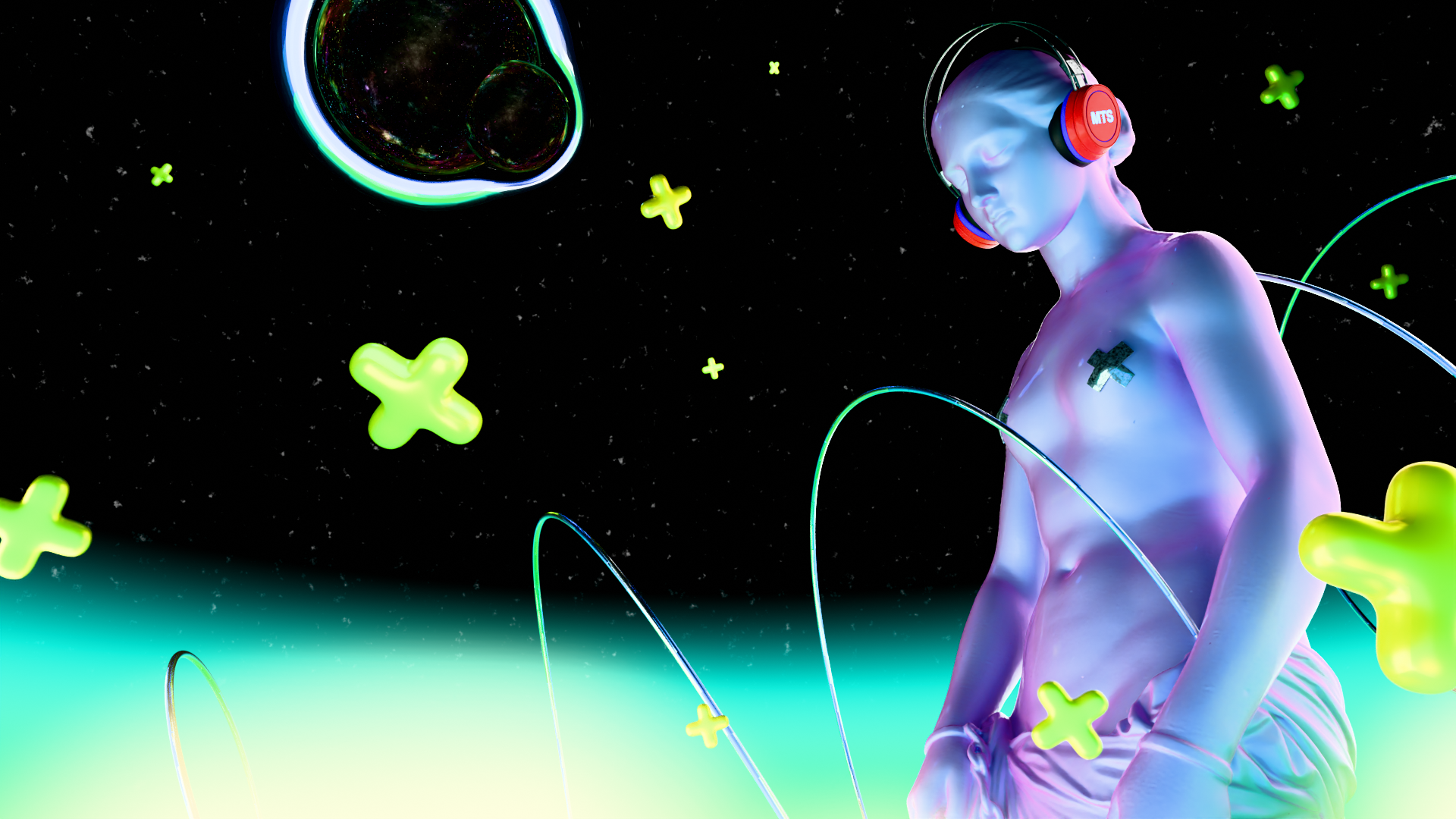 Диджитал Ренесанс - статуи в наушниках — Изображение №2 — Иллюстрация, 3D на Dprofile