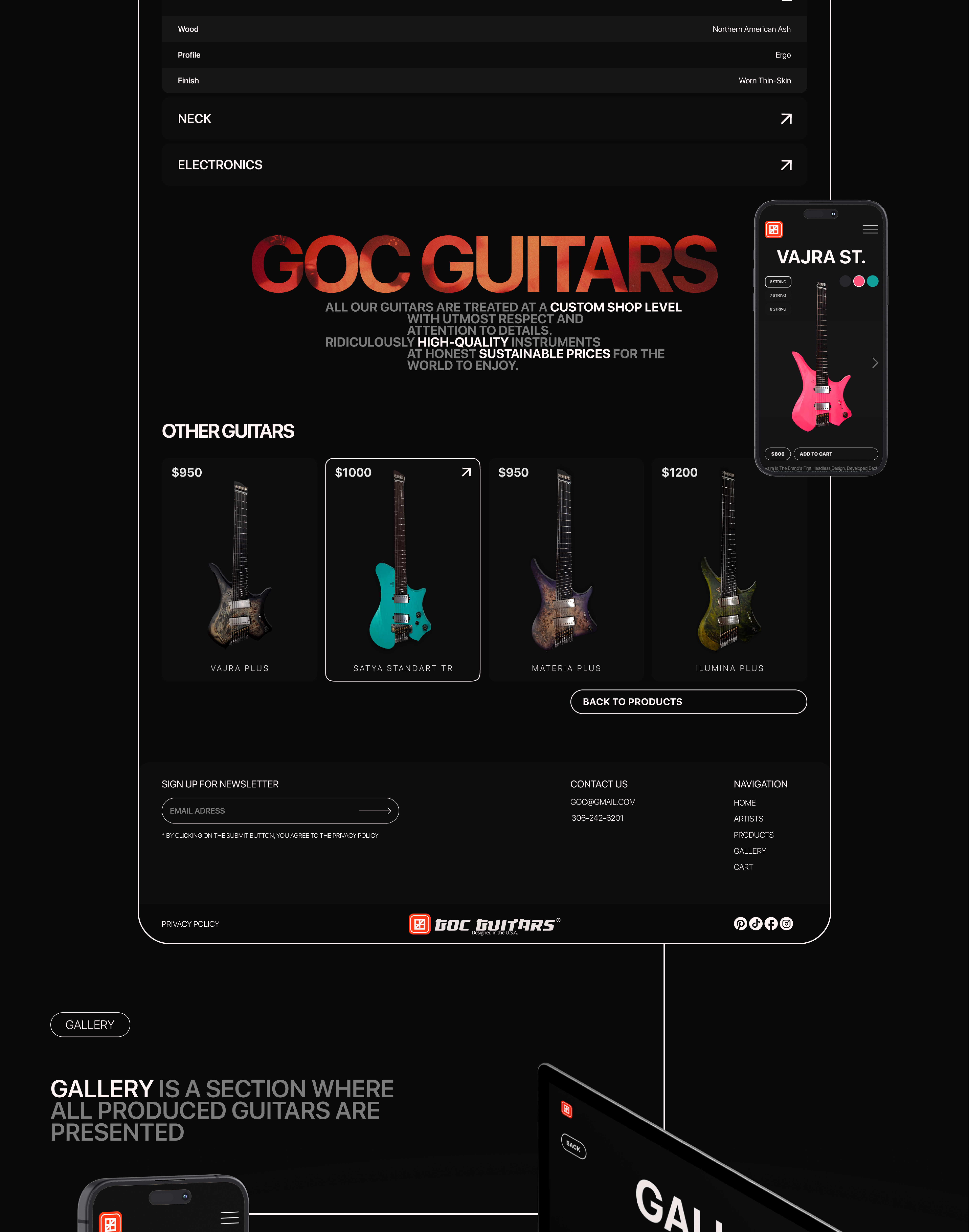 GOC GUITAR STORE REDESIGN — Изображение №6 — Интерфейсы на Dprofile