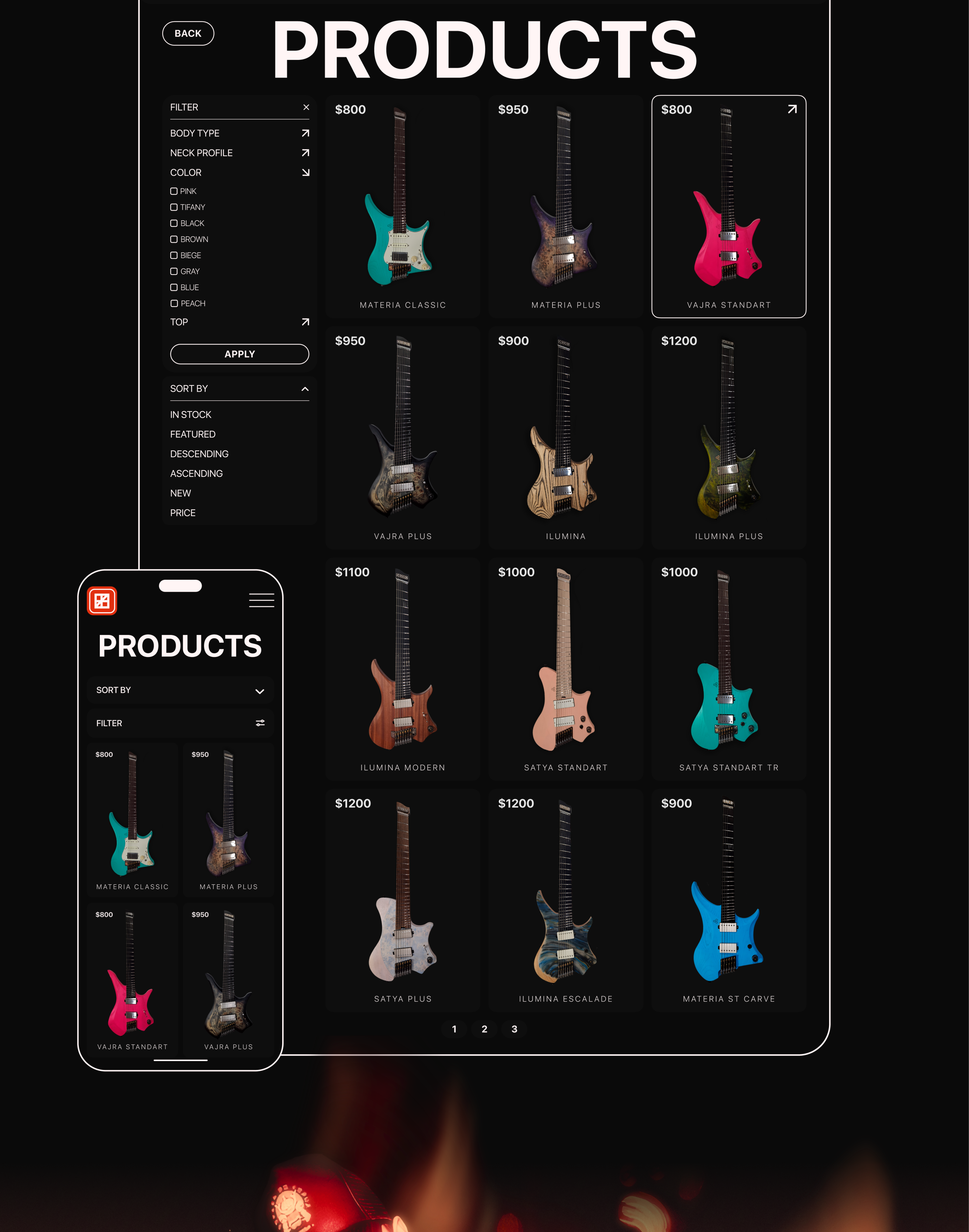 GOC GUITAR STORE REDESIGN — Изображение №4 — Интерфейсы на Dprofile