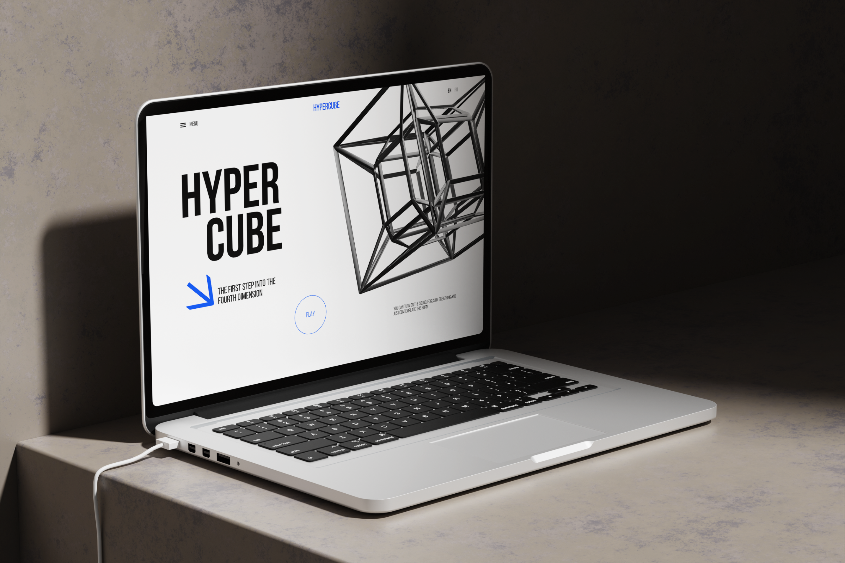 First screen concept | Website about the hypercube — Изображение №5 — Интерфейсы, Брендинг на Dprofile