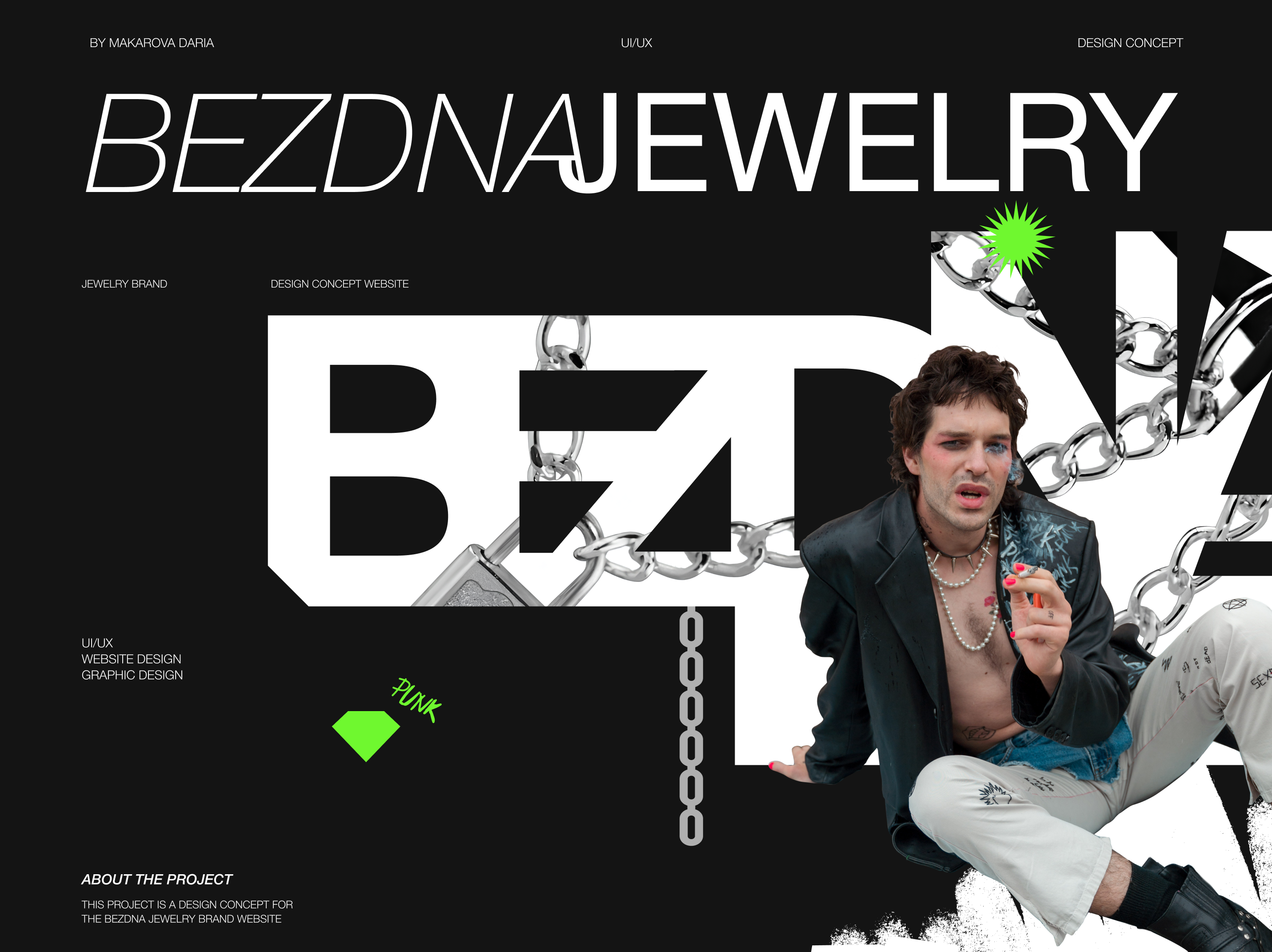 Online-store website brand "BEZDNA JEWELRY" — Изображение №1 — Интерфейсы, Брендинг на Dprofile