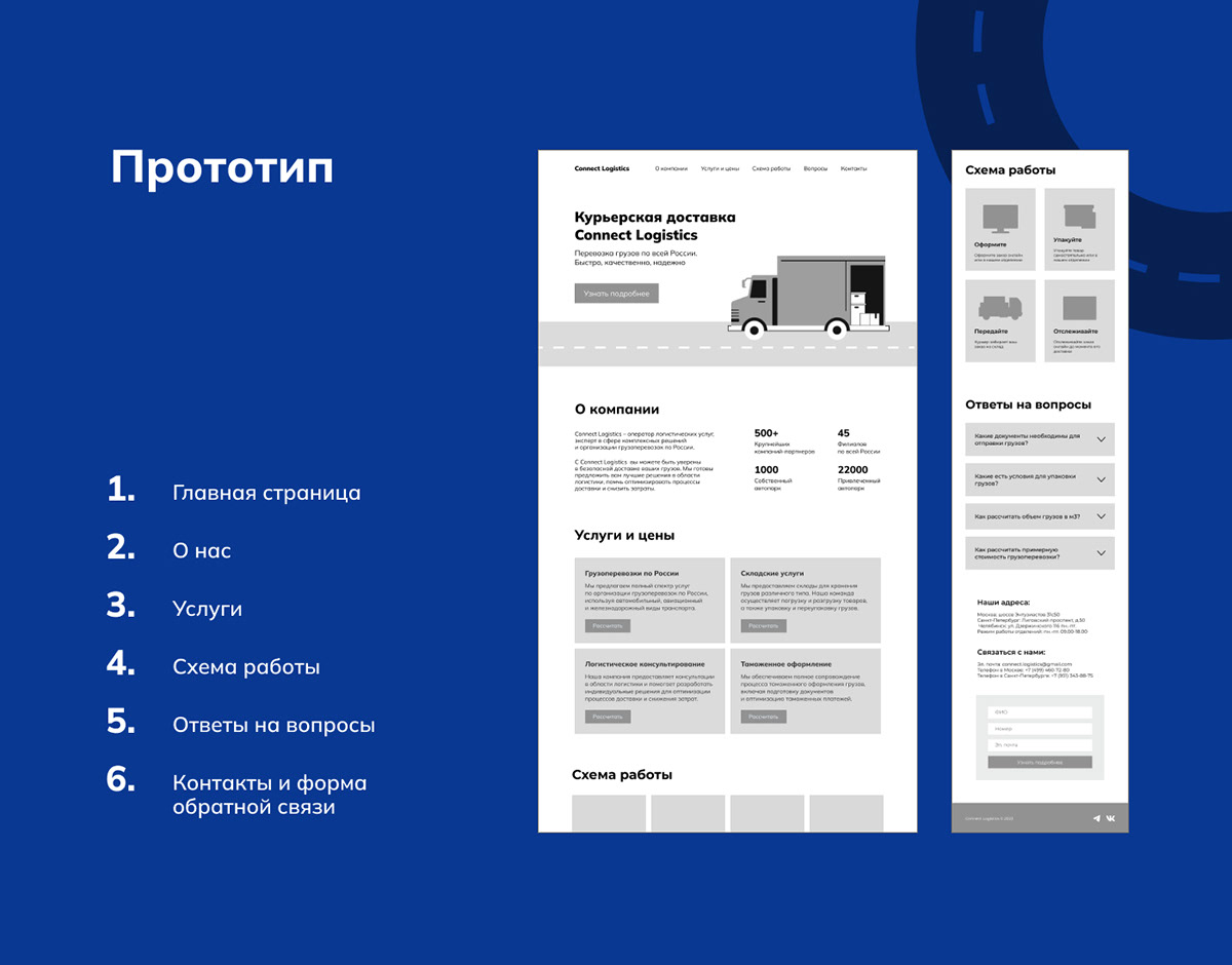 Лендинг логистической компании — Изображение №3 — Интерфейсы на Dprofile