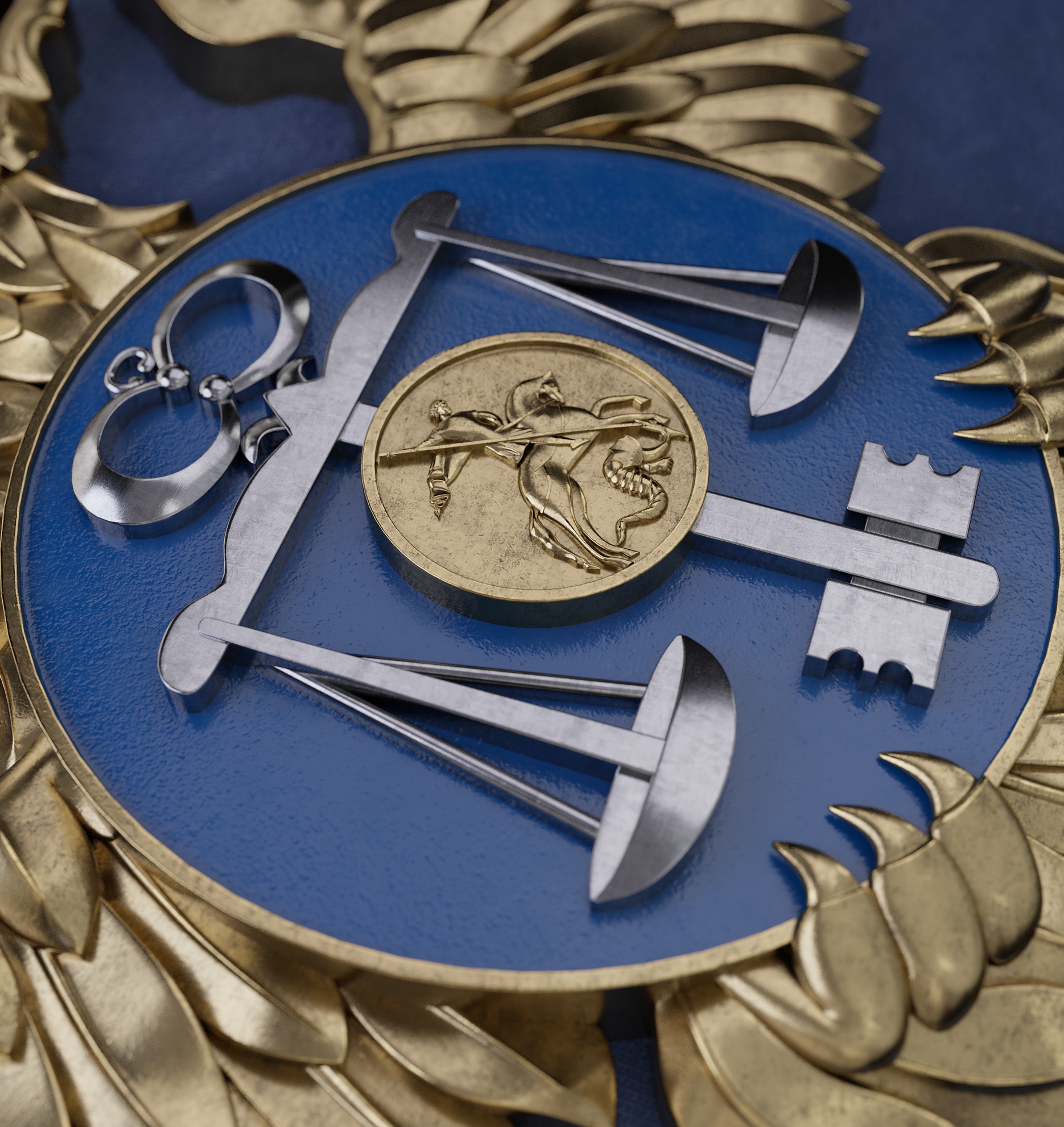 3D модель и визуализация герба Казначейства — Изображение №4 — Иллюстрация, 3D на Dprofile