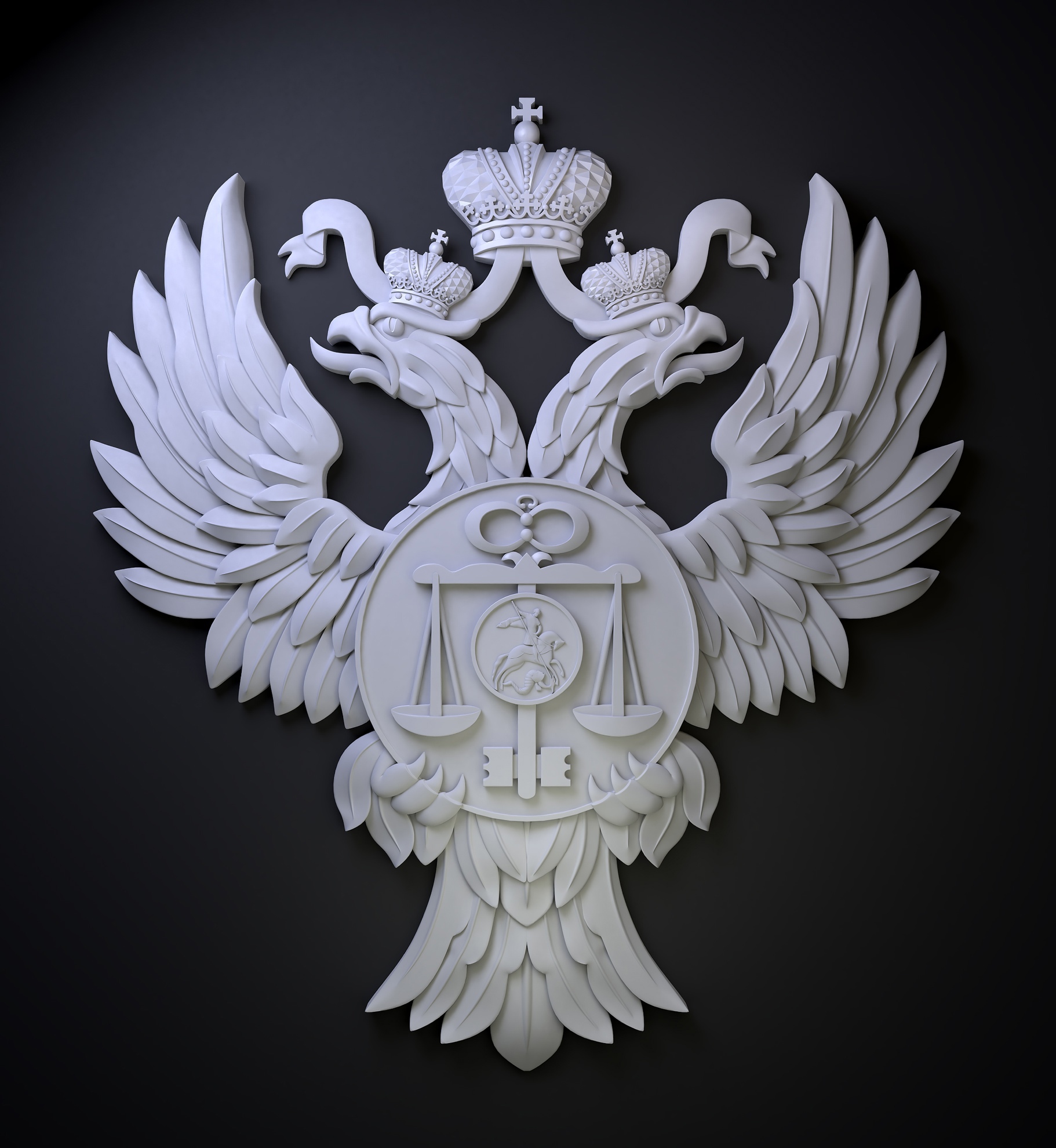 3D модель и визуализация герба Казначейства — Изображение №3 — Иллюстрация, 3D на Dprofile