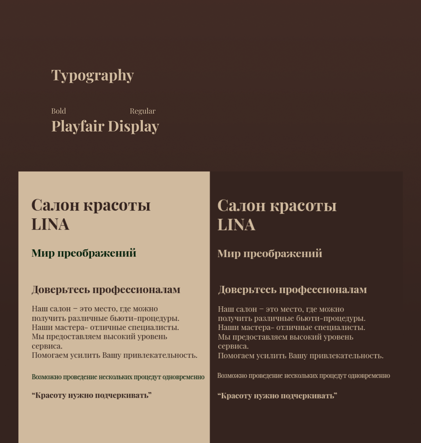 Web - айдентика для салона красоты LINA — Изображение №6 — Брендинг на Dprofile