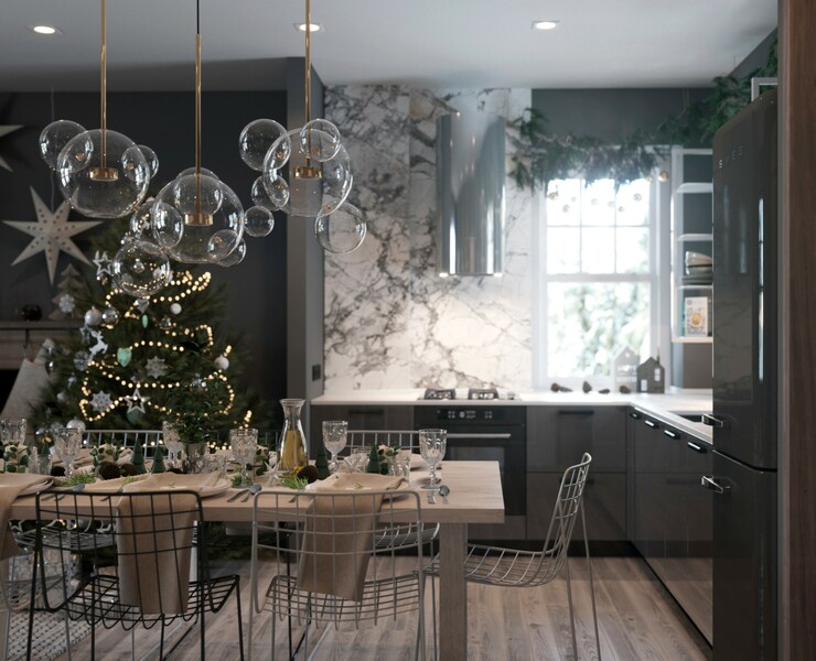 Kitchen living room — 3D на Dprofile