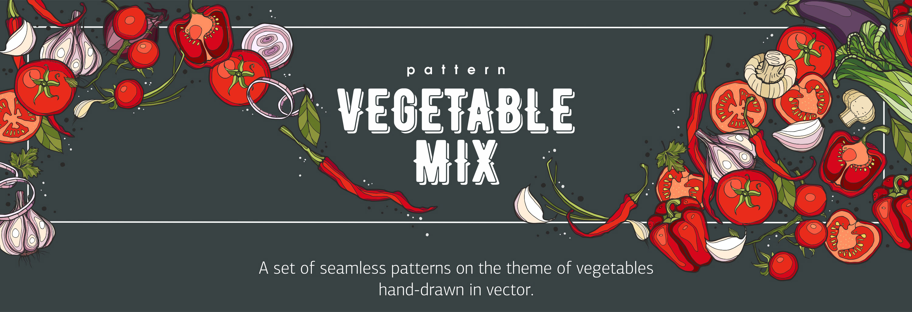 Pattern "Vegetables MIX" — Изображение №1 — Иллюстрация, Графика на Dprofile