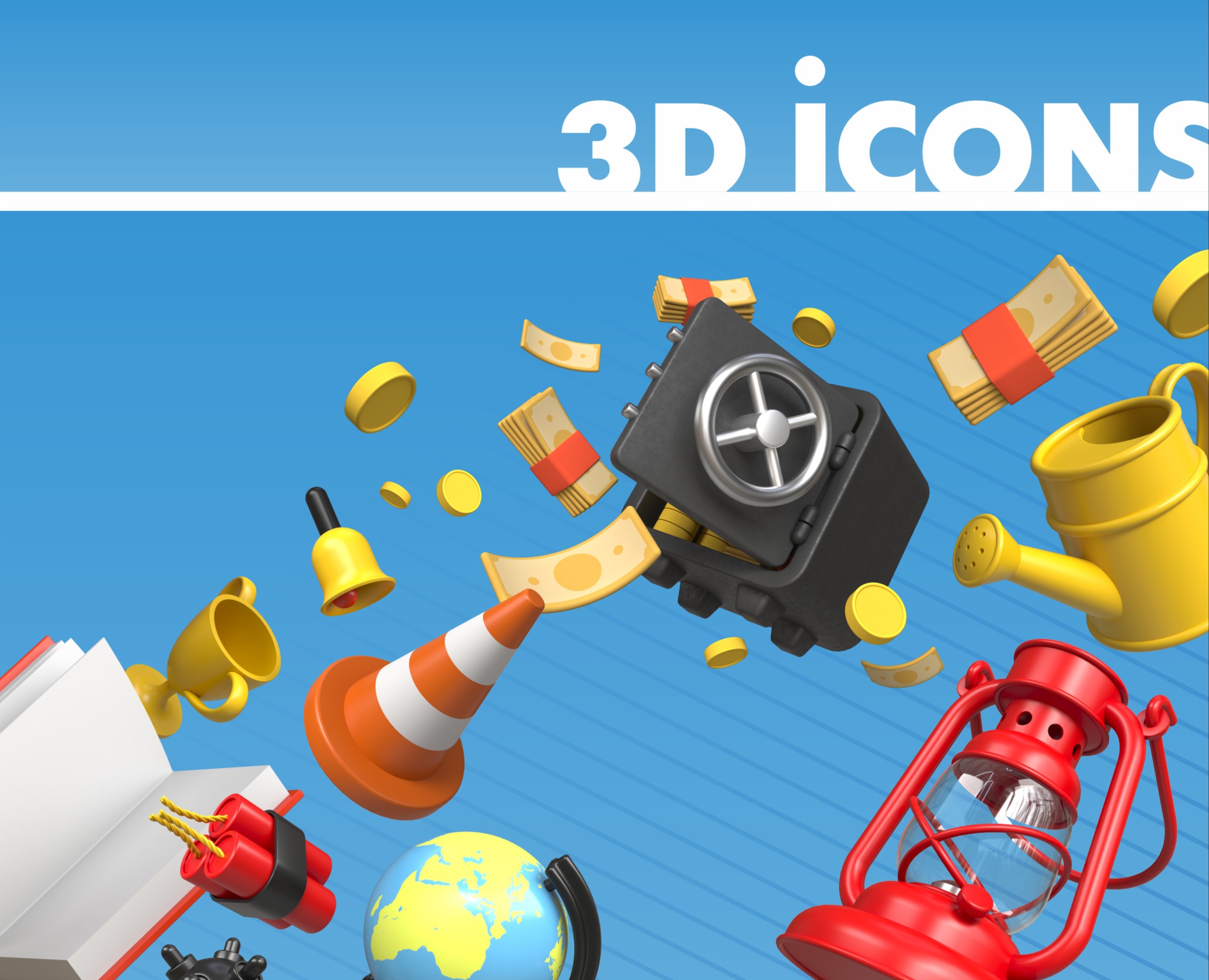 FREE set 3D icon — Иллюстрация, 3D на Dprofile