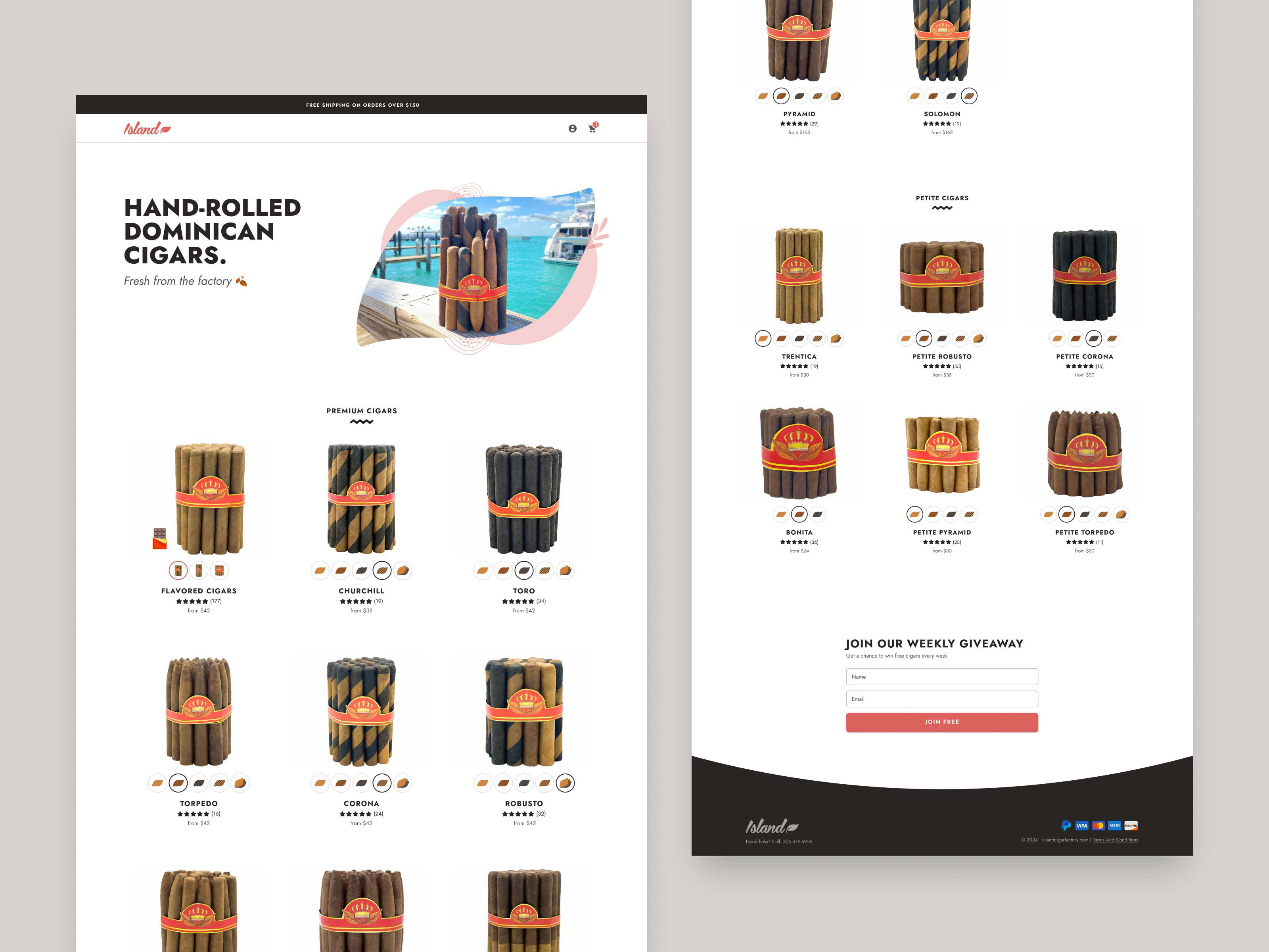 Island Cigar Factory — Cigar shop — Изображение №2 — Интерфейсы на Dprofile