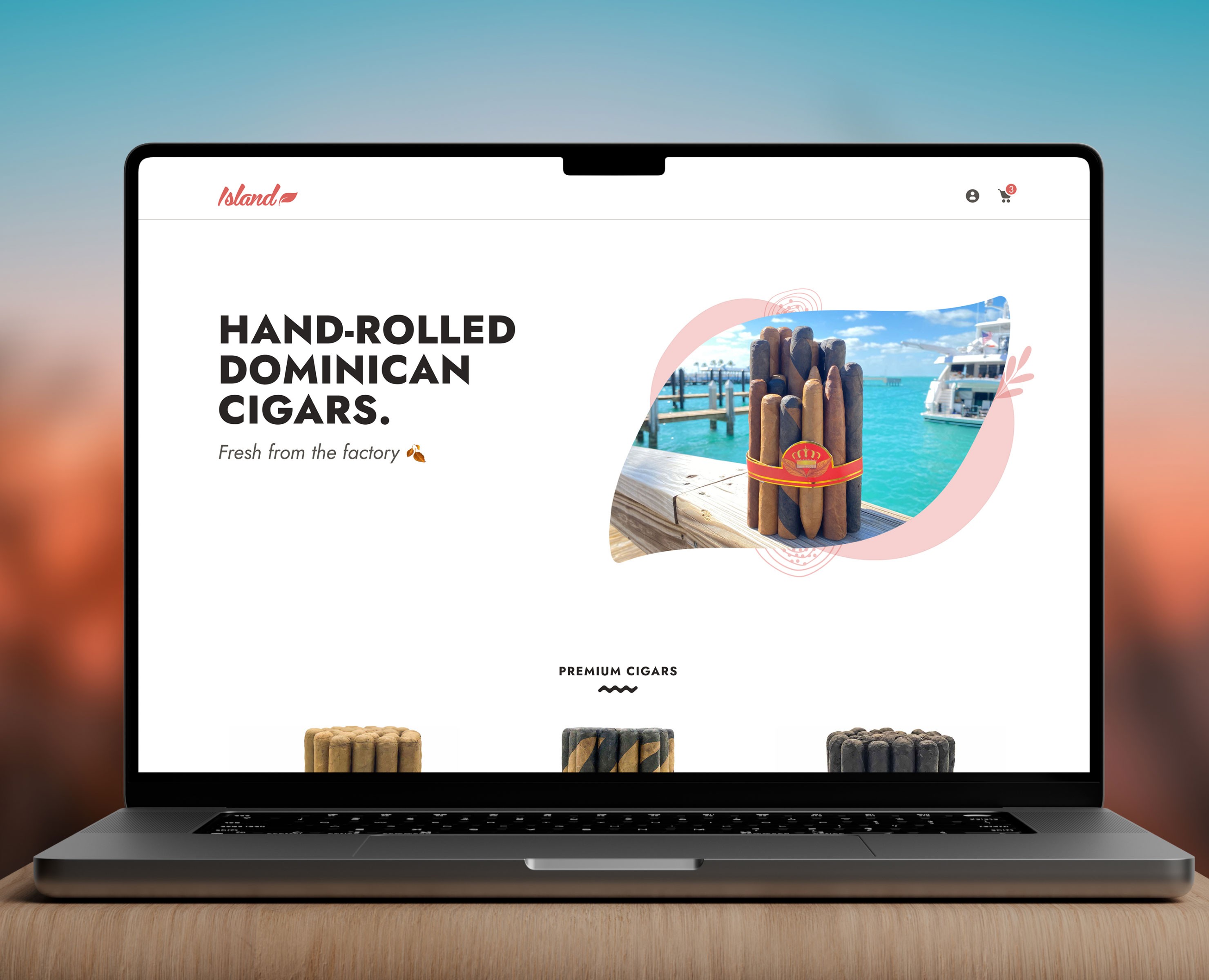 Island Cigar Factory — Cigar shop — Интерфейсы на Dprofile