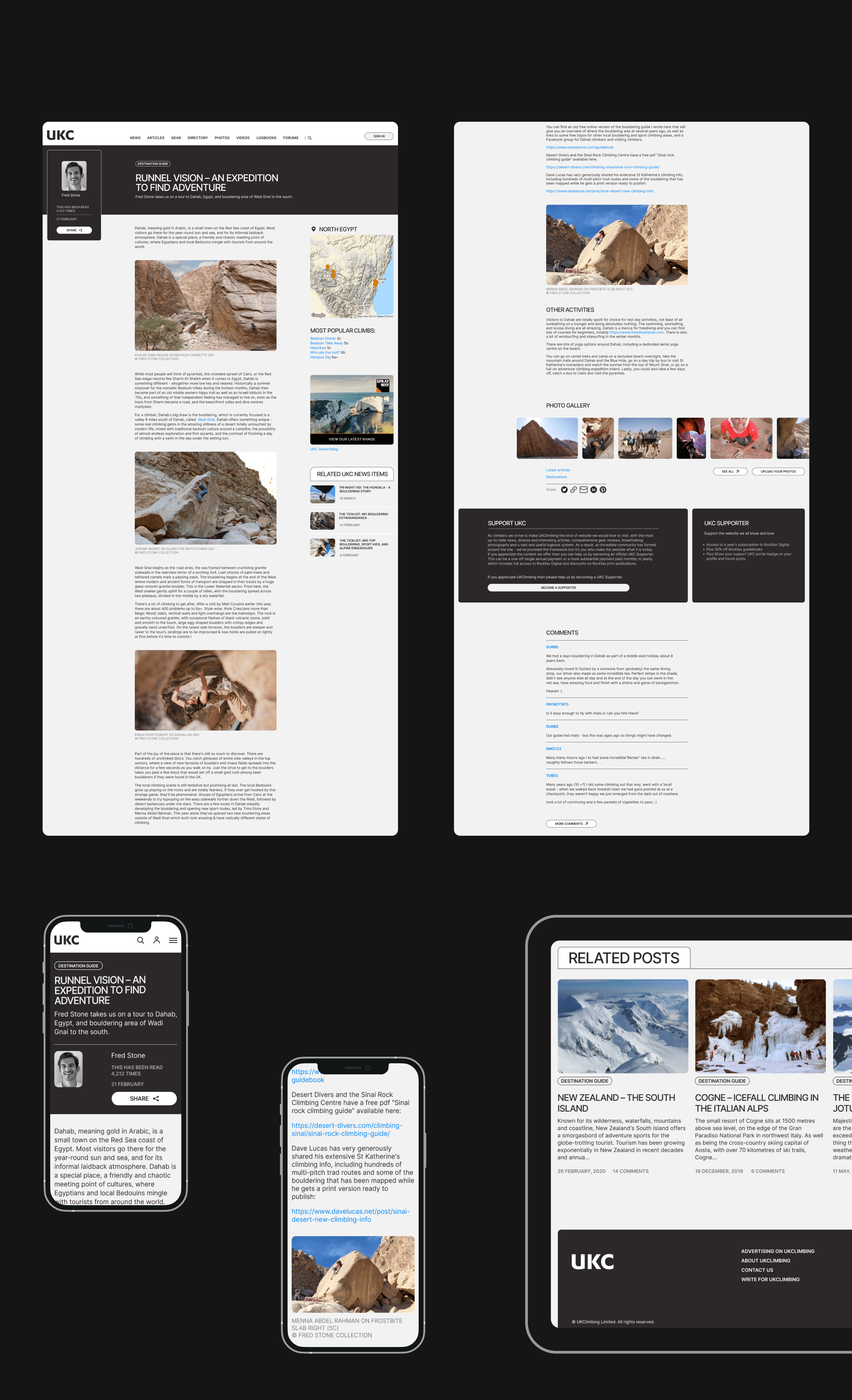 UKC - Climbing news website — Изображение №8 — Интерфейсы на Dprofile