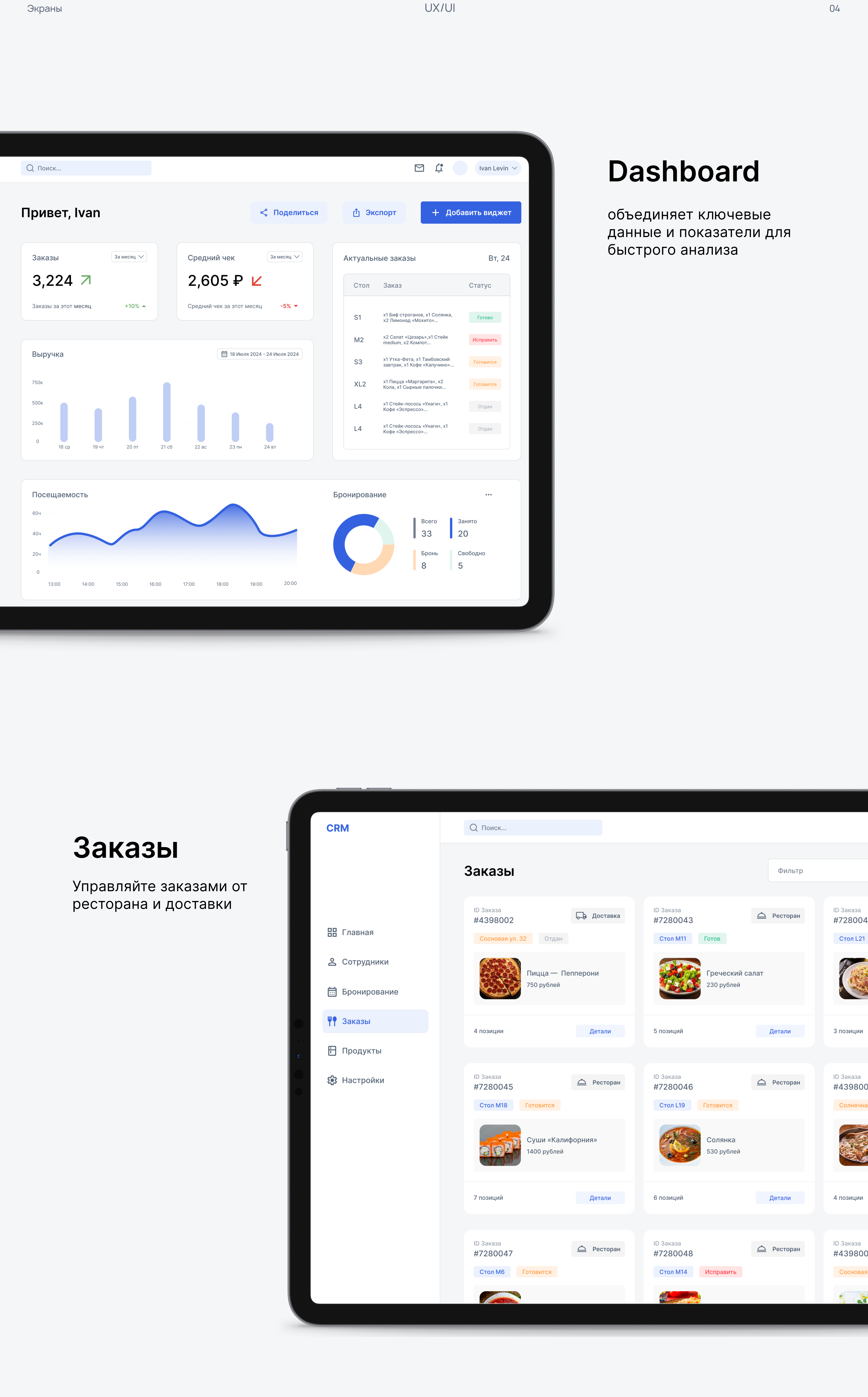 Restaurant CRM — CRM система управления рестораном — Изображение №6 — Интерфейсы на Dprofile