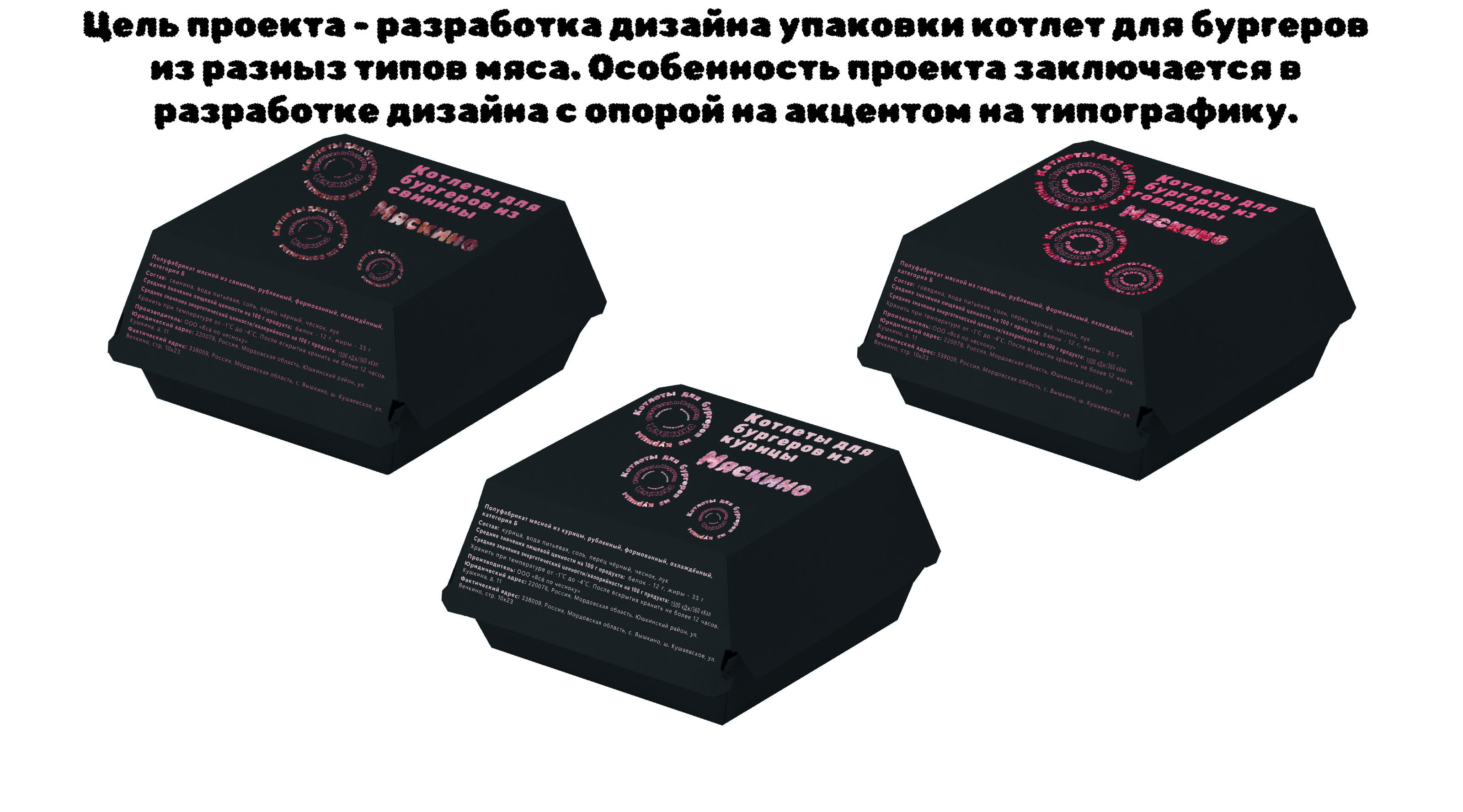 Дизайн упаковки котлет для бургеров из разных типов мяса — Изображение №1 — Интерфейсы, Брендинг на Dprofile