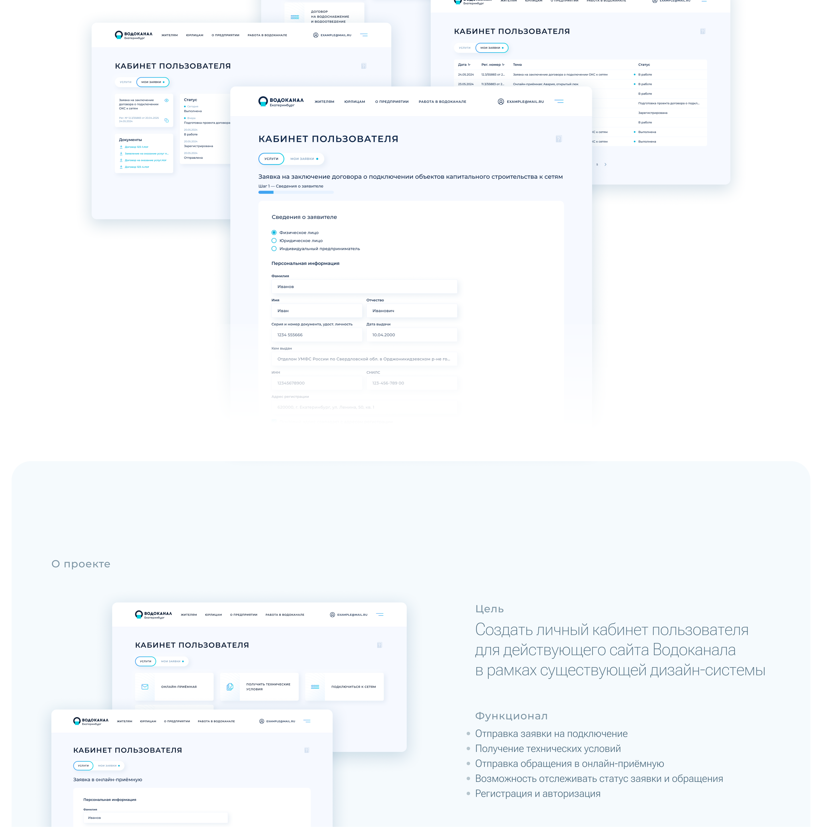 Личный кабинет пользователя на сайте Водоканала | Web| UX/UI — Изображение №2 — Интерфейсы на Dprofile