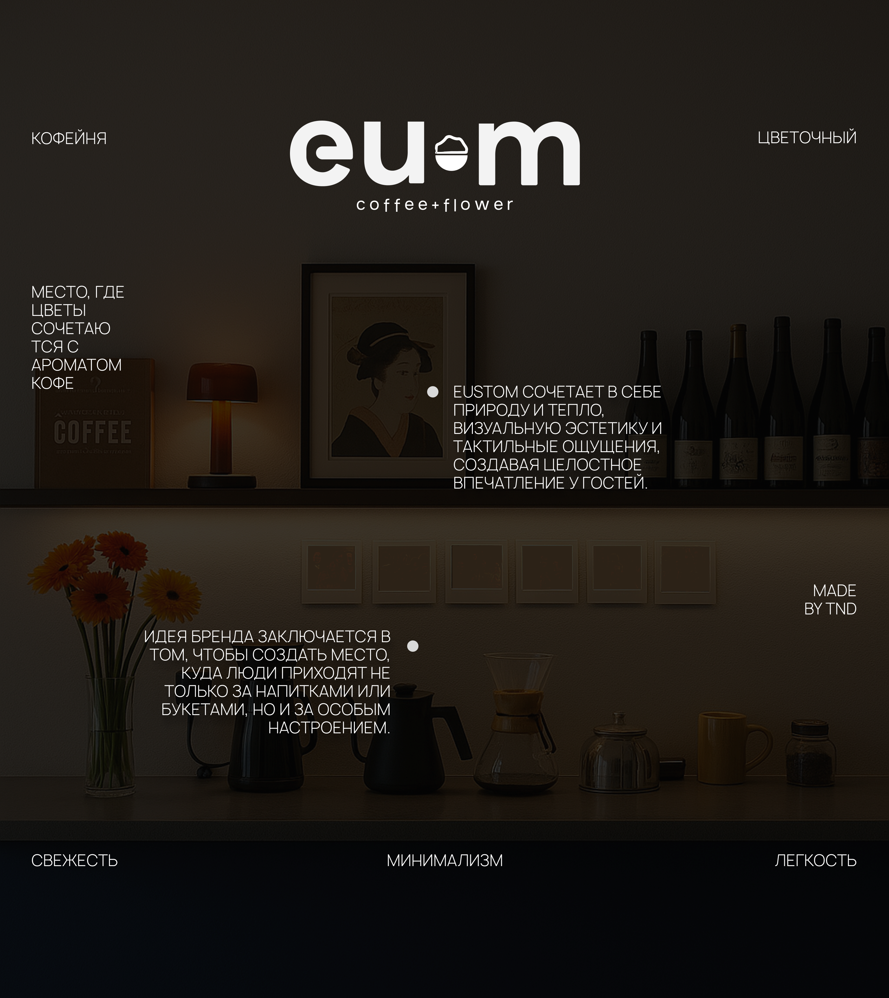 дизайн|coffee shop + flower boutique eustom — Изображение №1 — Интерфейсы, Брендинг на Dprofile