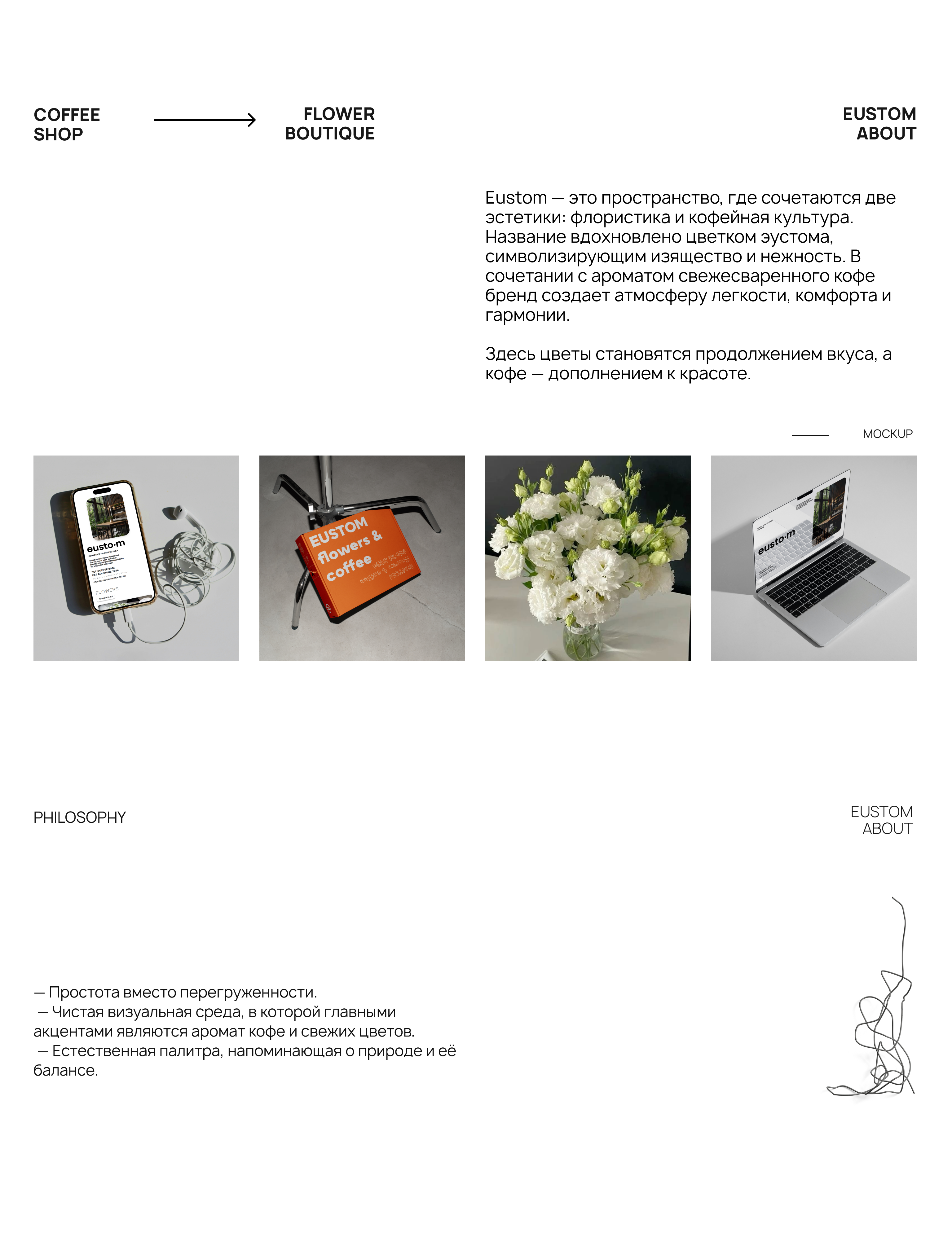 дизайн|coffee shop + flower boutique eustom — Изображение №2 — Интерфейсы, Брендинг на Dprofile