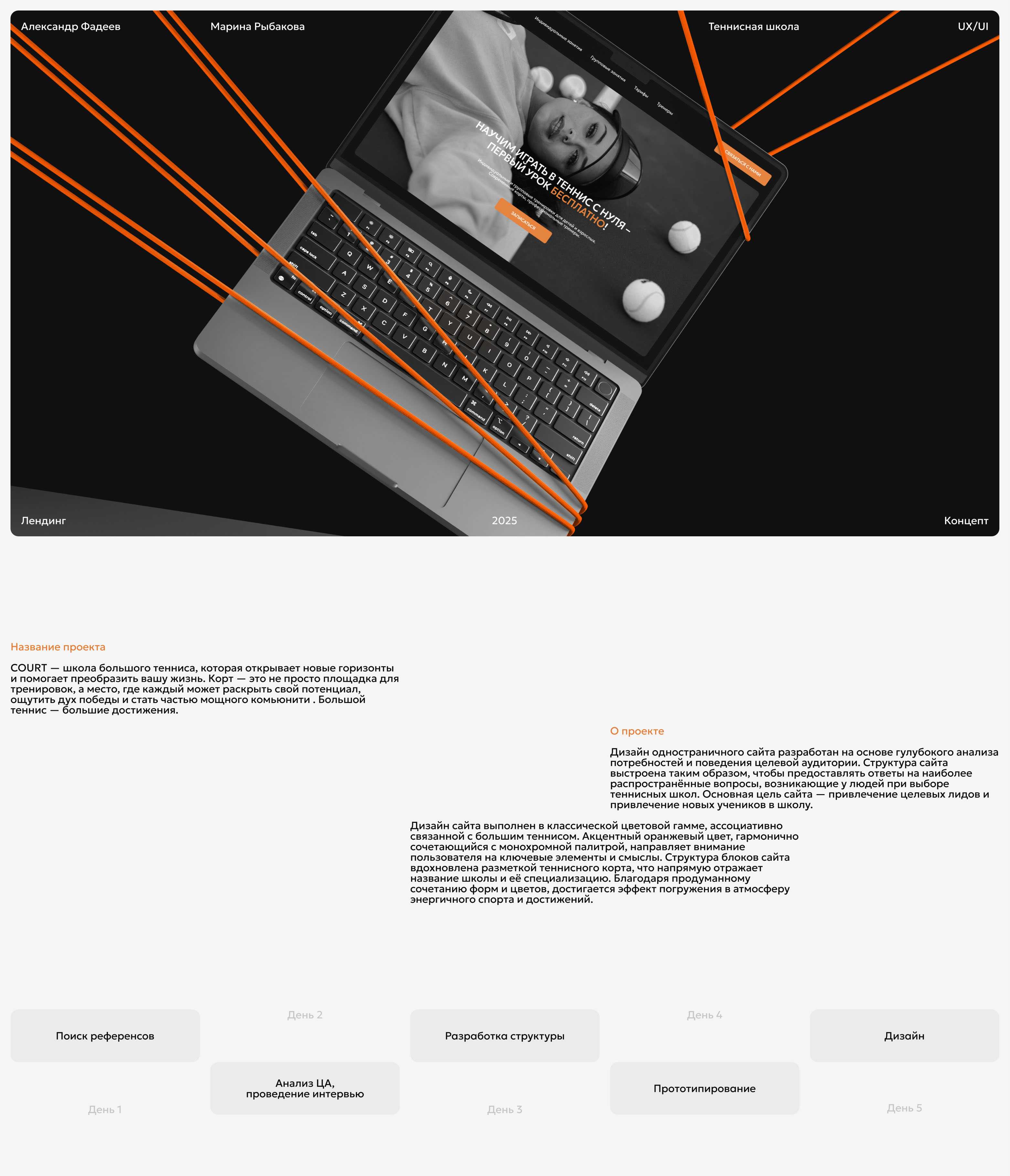 COURT - Школа тенниса — Изображение №1 — Интерфейсы, Маркетинг на Dprofile