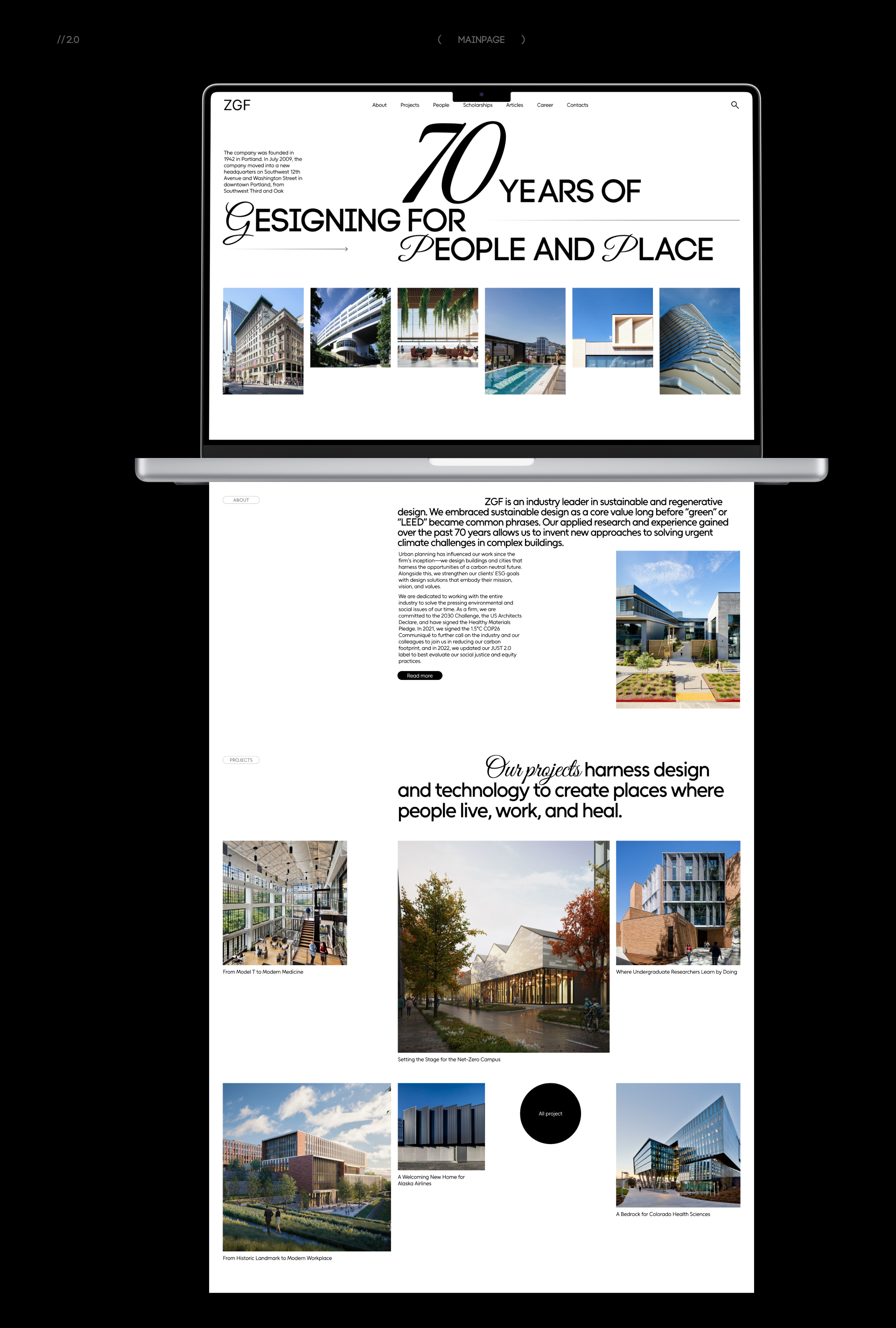 ZGF | Corporate Website — Изображение №3 — Интерфейсы, Анимация на Dprofile