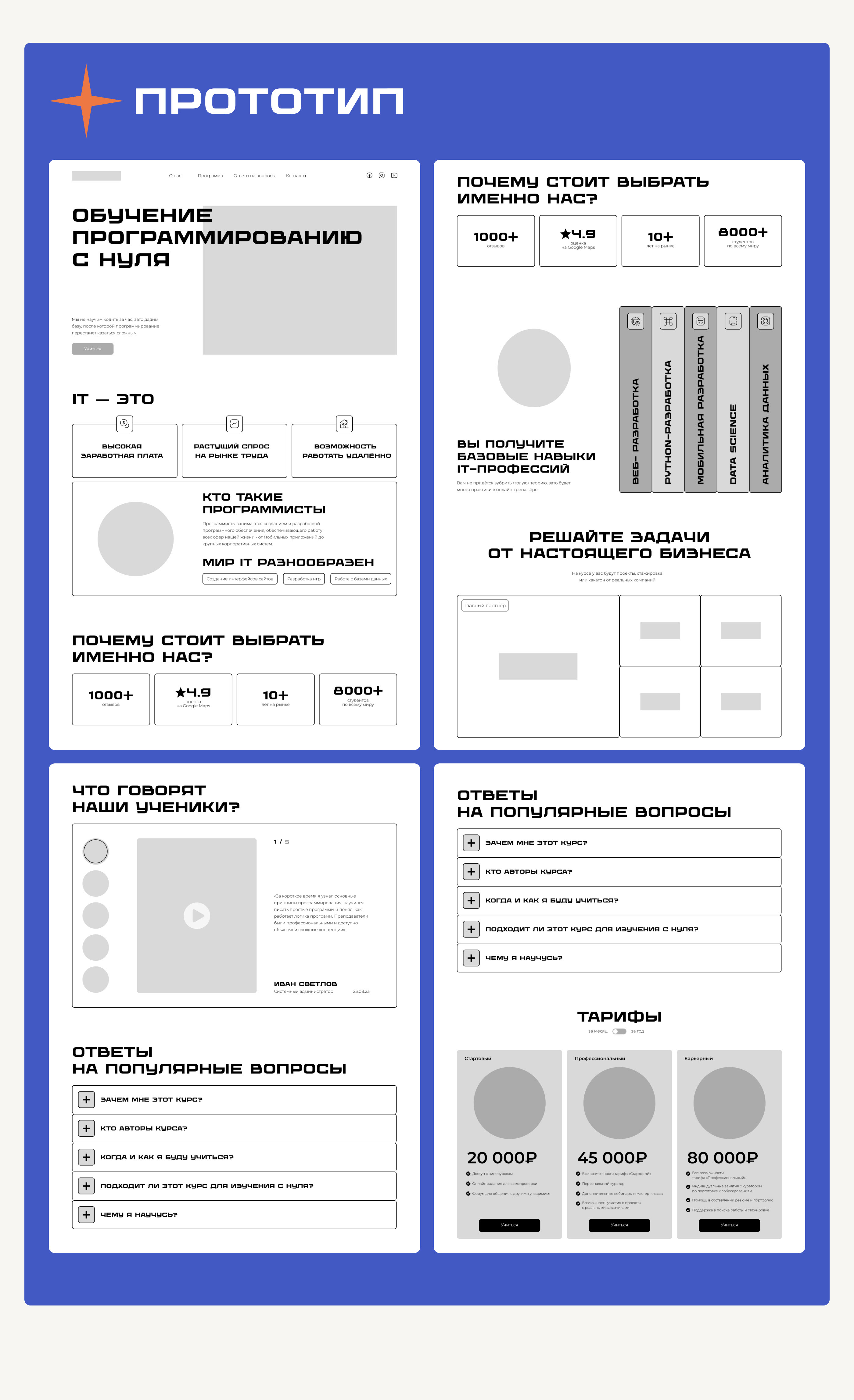 Landing page for IT-school | COURSEPRO — Изображение №3 — Интерфейсы, Брендинг на Dprofile