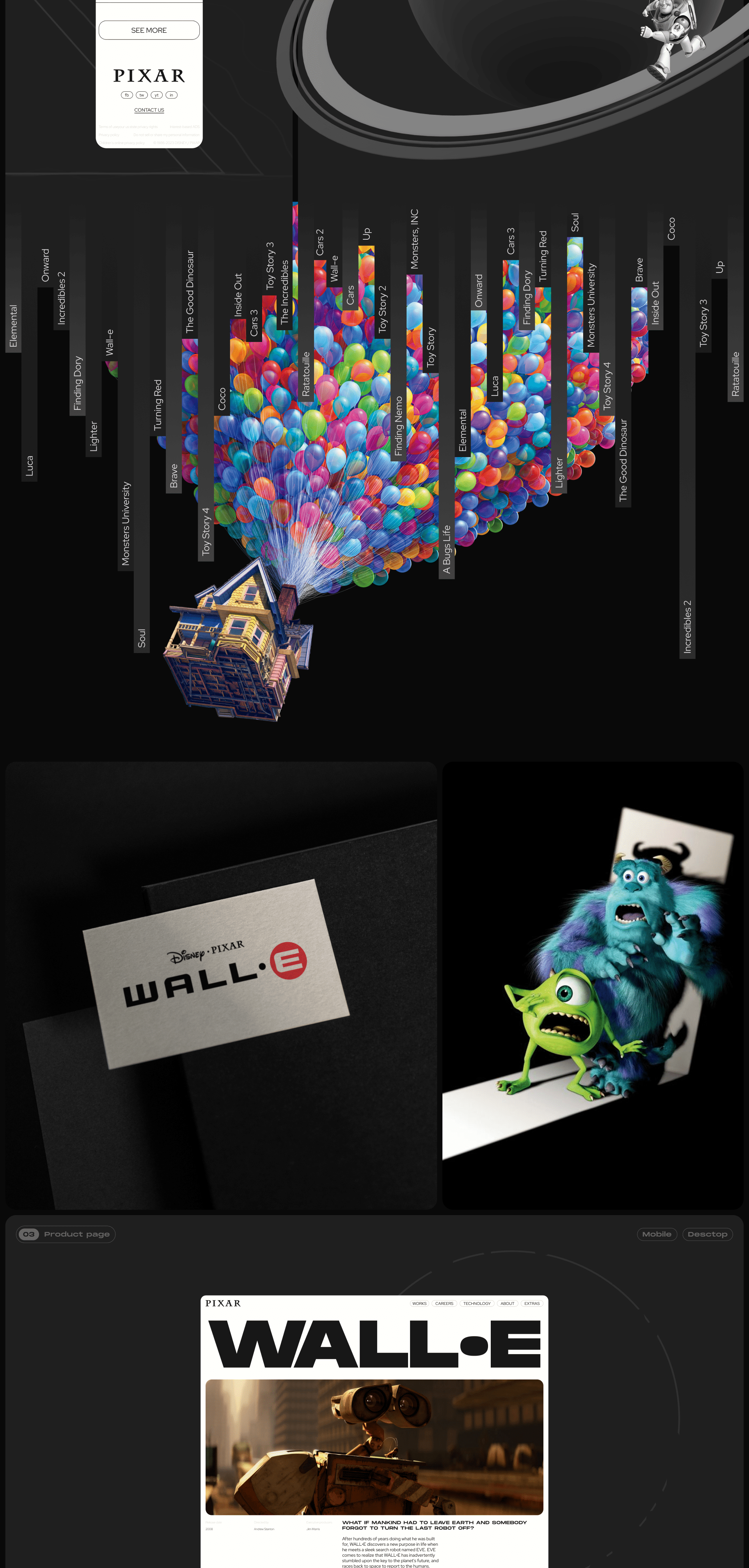 PIXAR | Corporate website — Изображение №3 — Интерфейсы на Dprofile