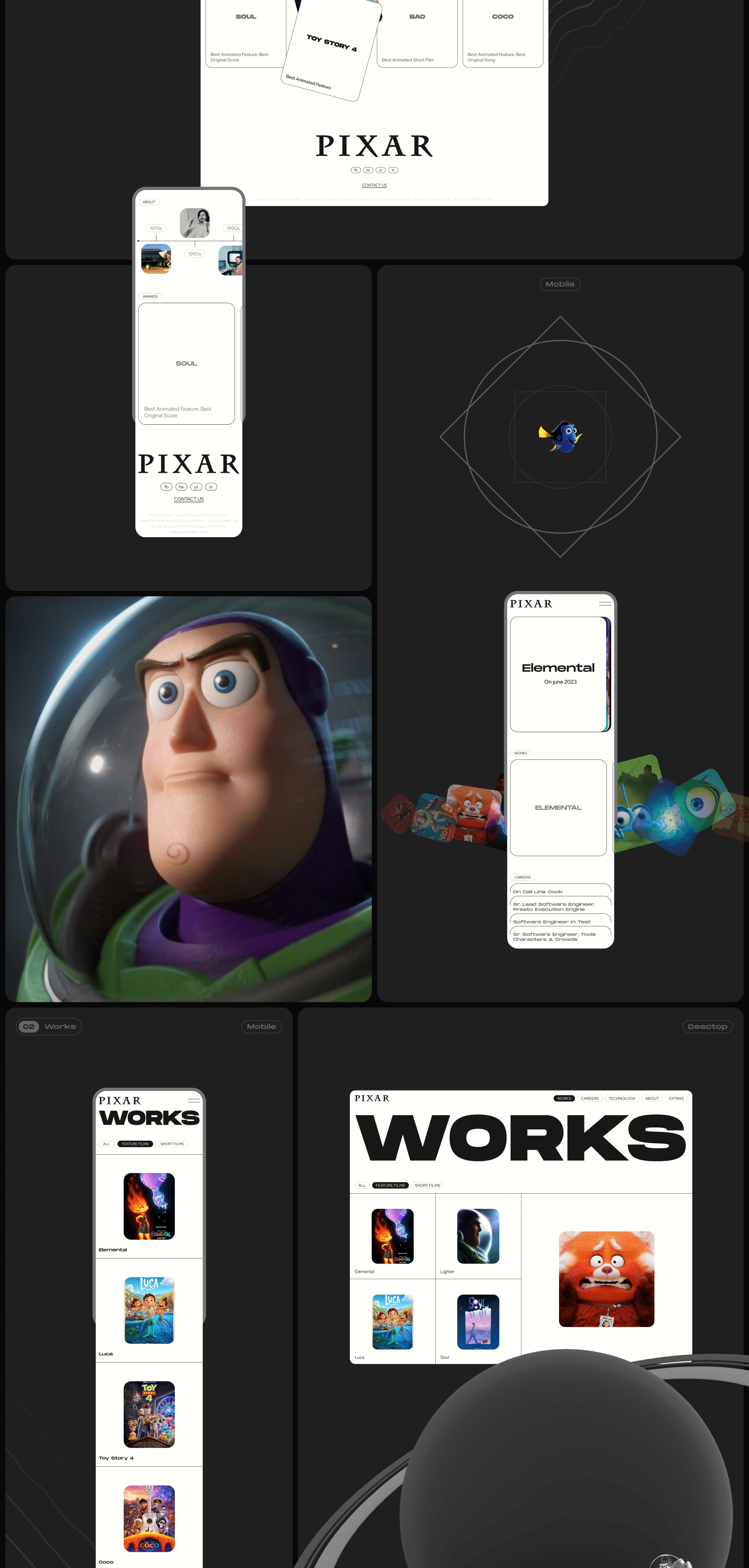 PIXAR | Corporate website — Изображение №2 — Интерфейсы на Dprofile