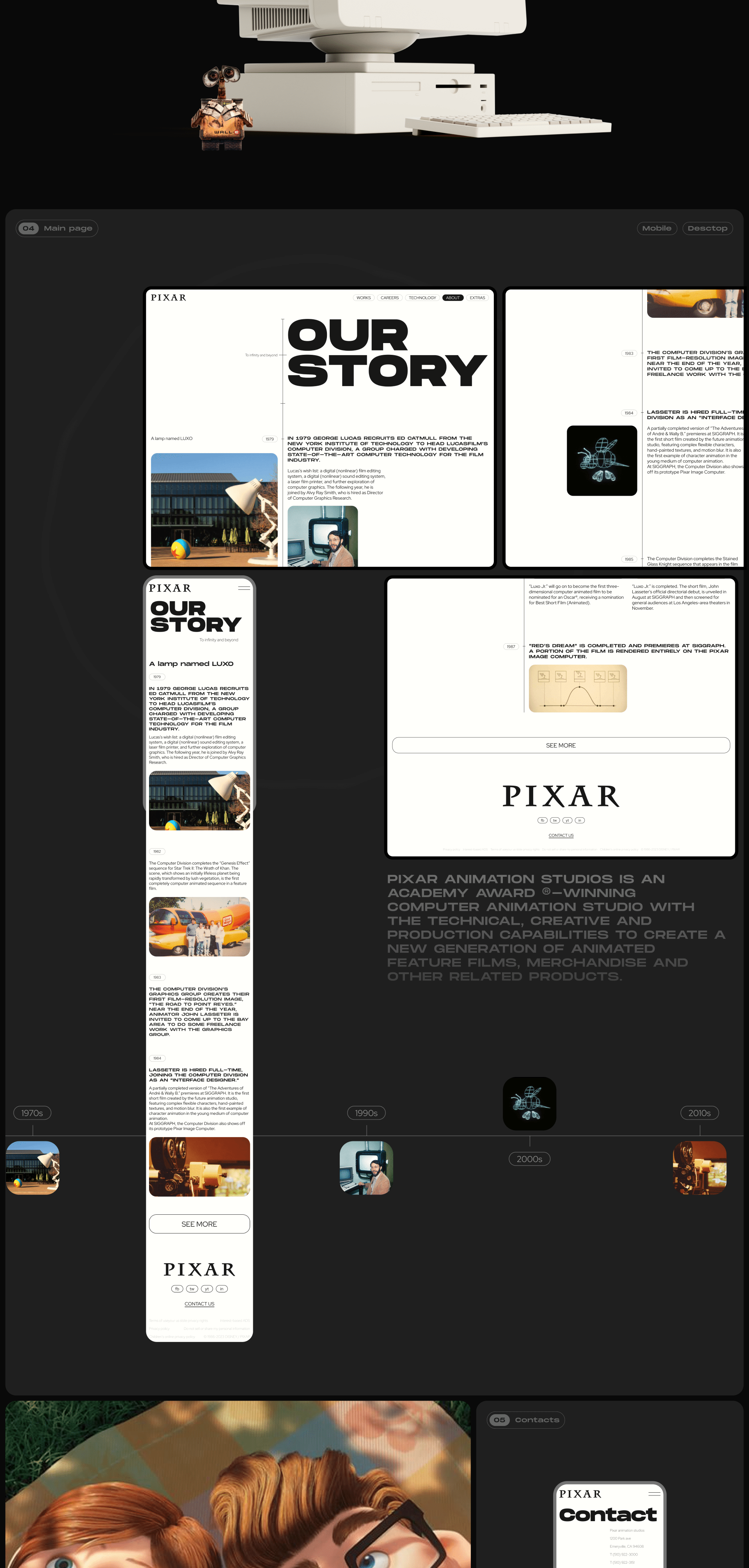 PIXAR | Corporate website — Изображение №5 — Интерфейсы на Dprofile