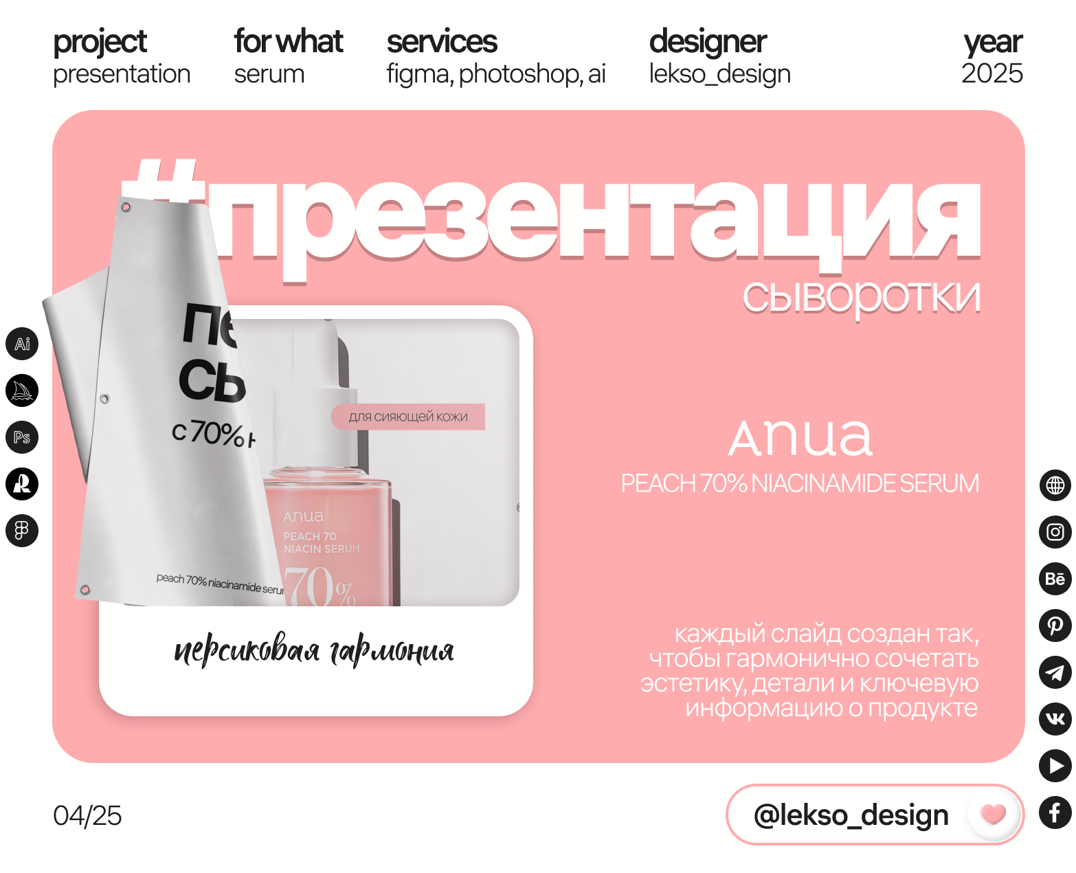 Презентация сыворотки ANUA | Дизайн | Косметика на Dprofile