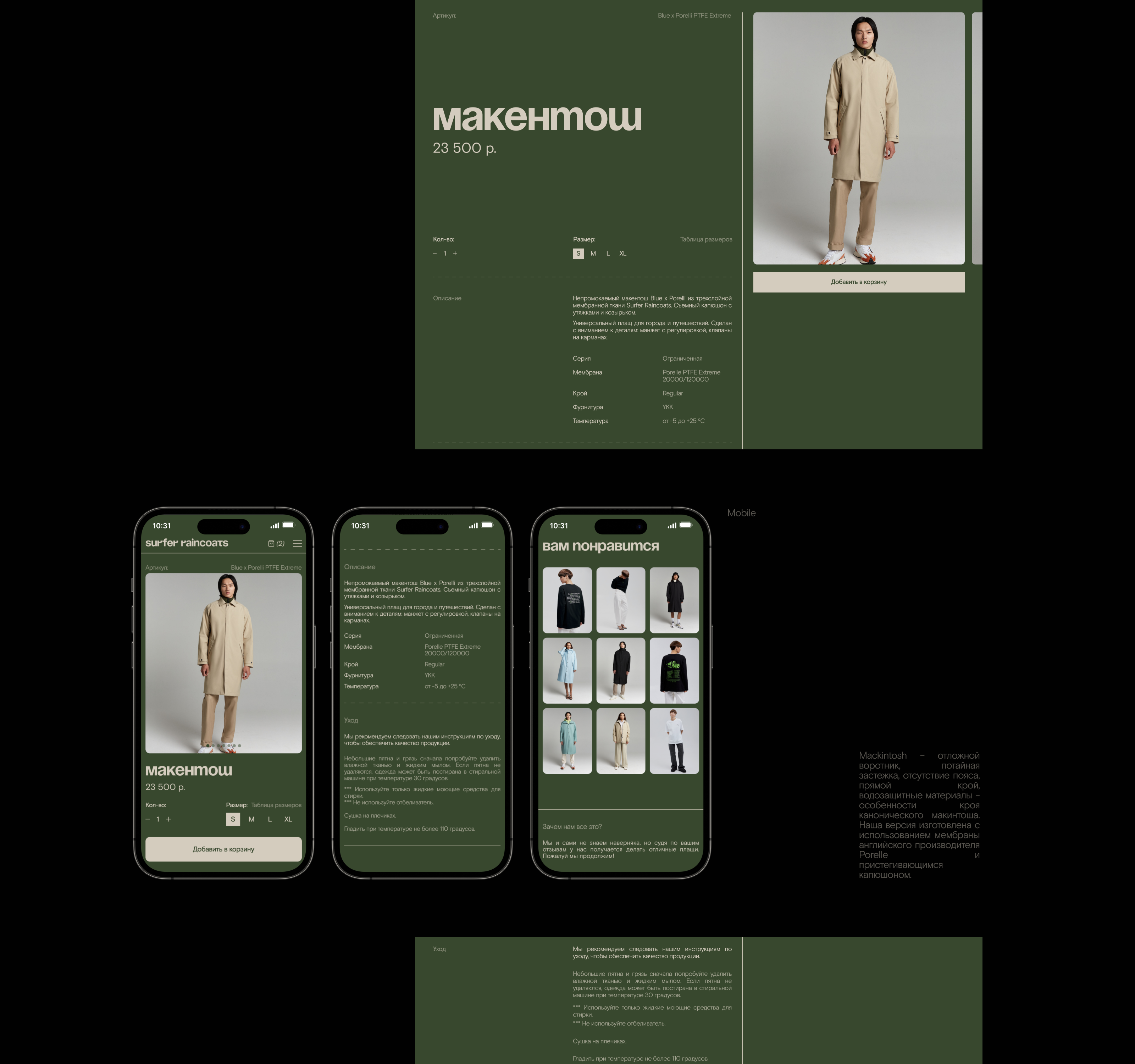 Surfer Raincoats | E-commerce — Изображение №9 — Интерфейсы на Dprofile
