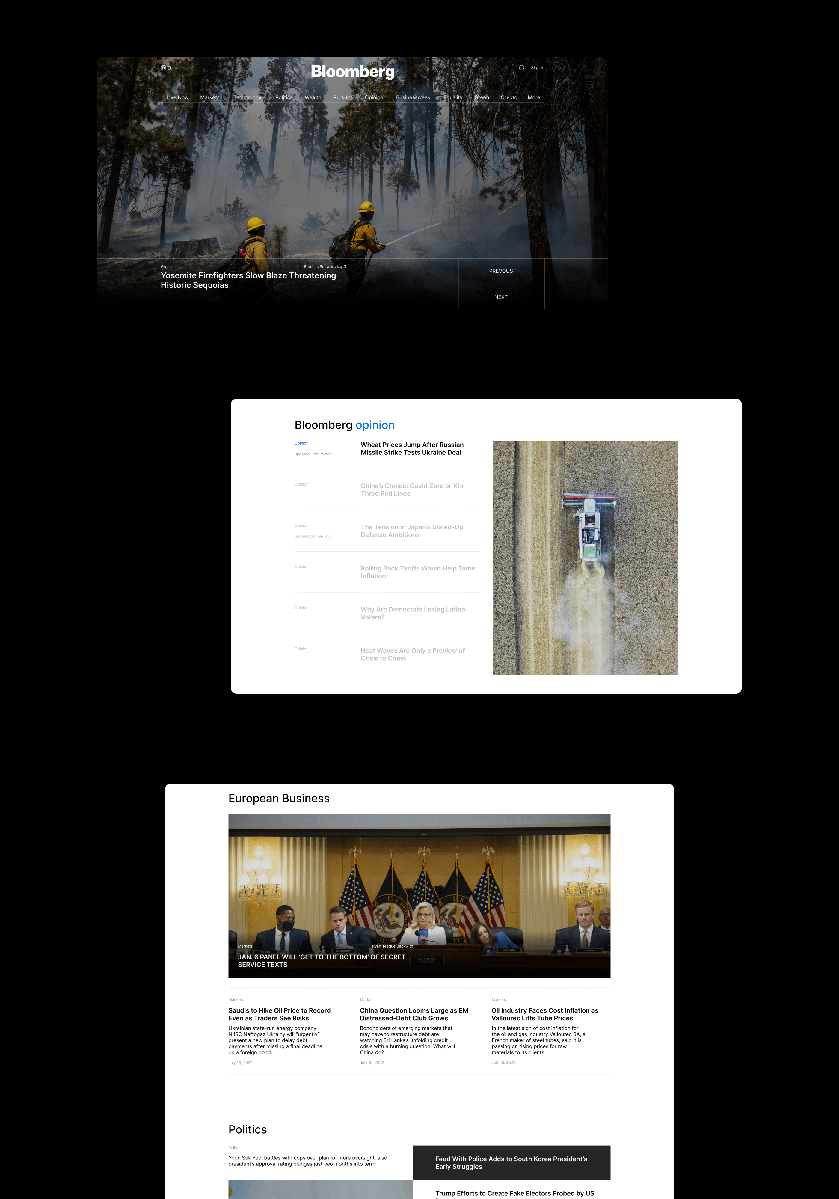 BLOOMBERG | News website redesign — Изображение №2 — Интерфейсы, Брендинг, Графика на Dprofile
