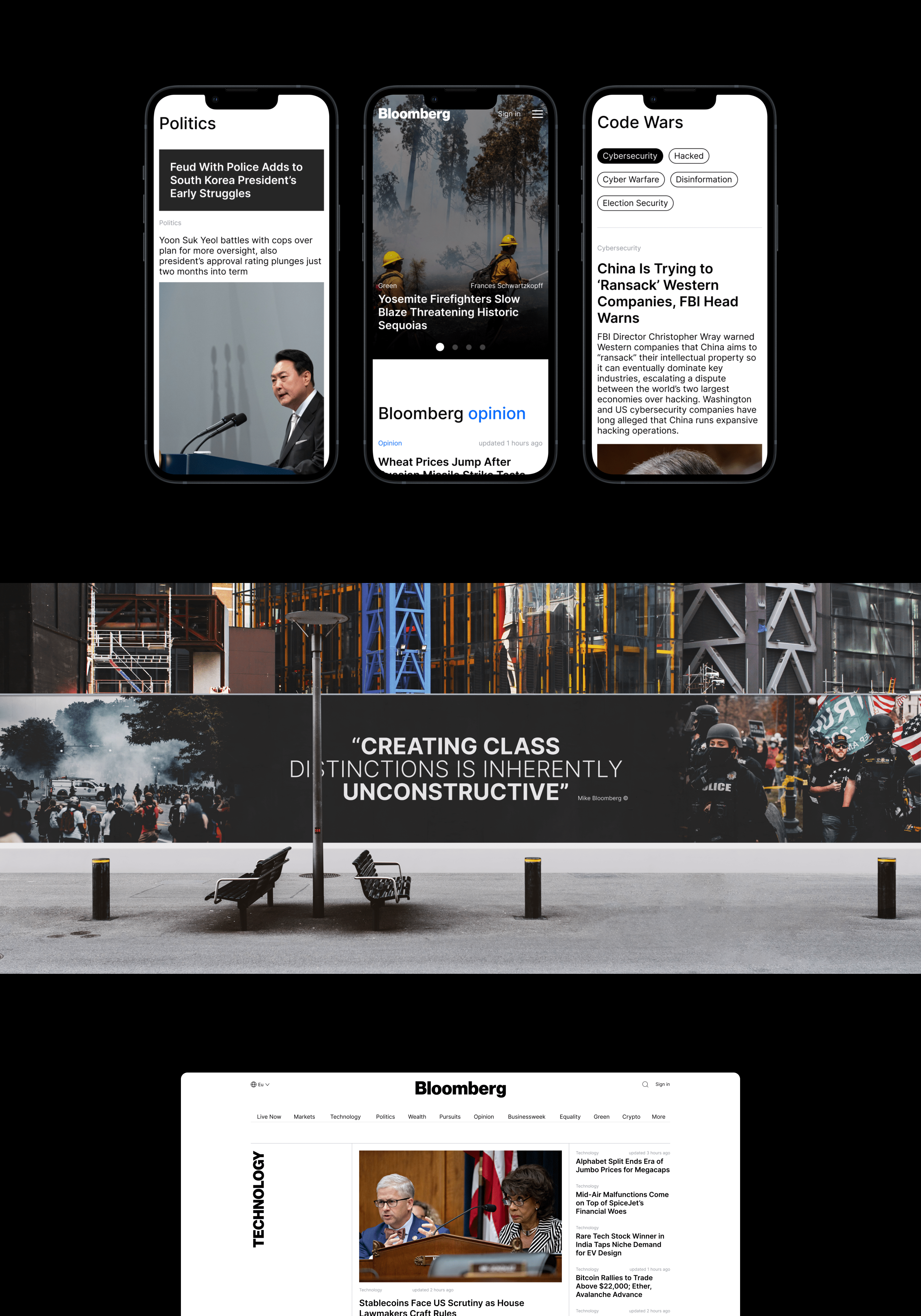 BLOOMBERG | News website redesign — Изображение №4 — Интерфейсы, Брендинг, Графика на Dprofile