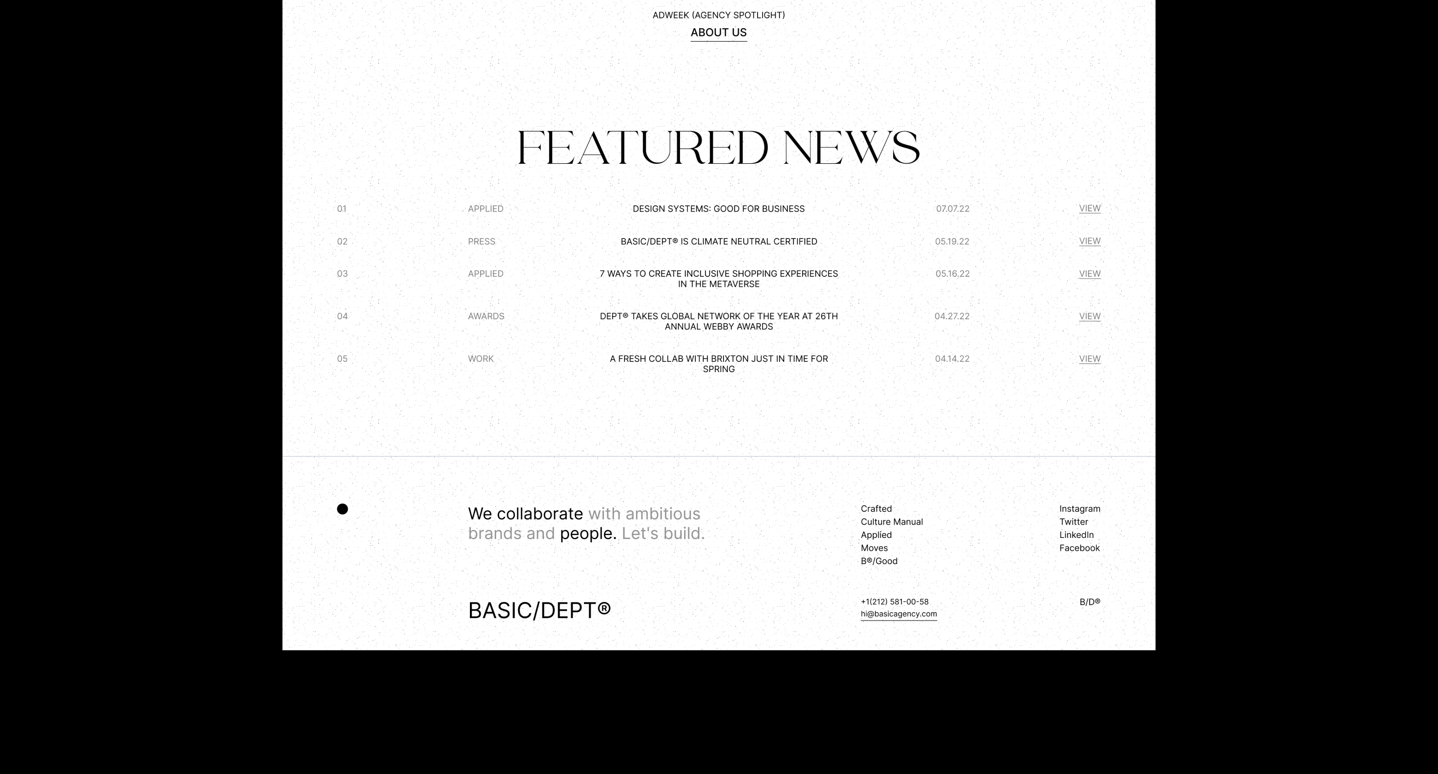 BASIC/DEPT AGENCY - studio identity & website — Изображение №5 — Интерфейсы, Брендинг, Графика на Dprofile