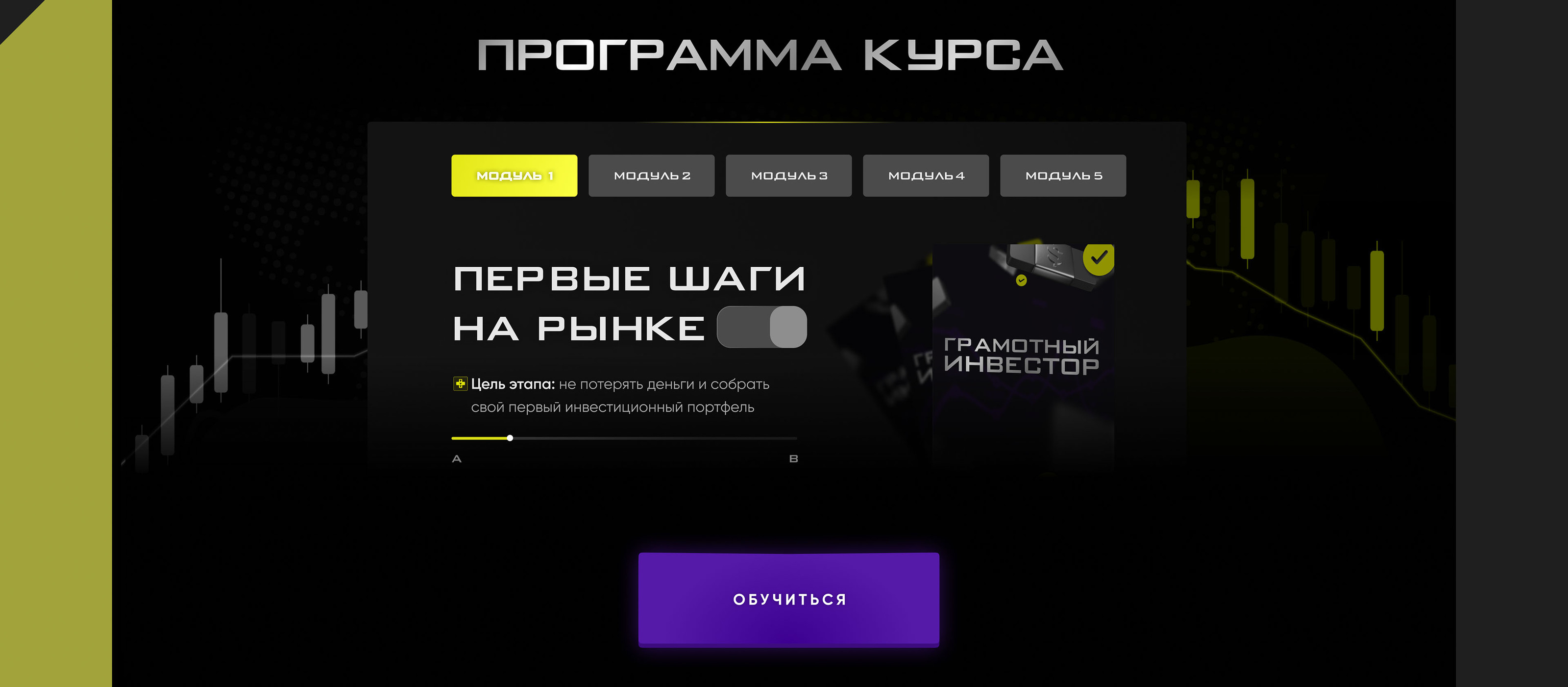 Landing Page for an online course | Курс по инвестициям — Изображение №4 — Интерфейсы на Dprofile