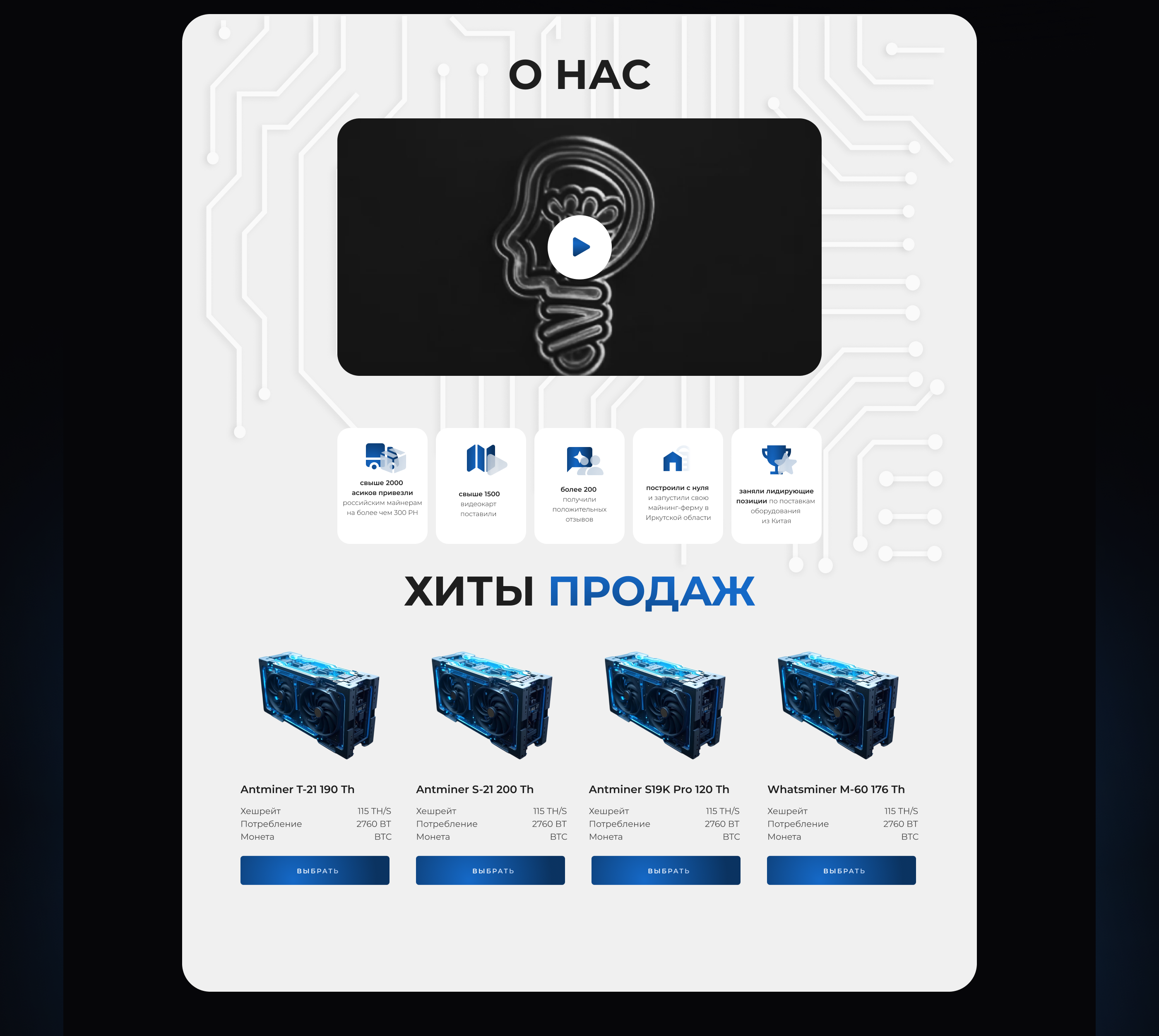 Landing page for selling mining farms| Сайт для продаж — Изображение №6 — Интерфейсы на Dprofile