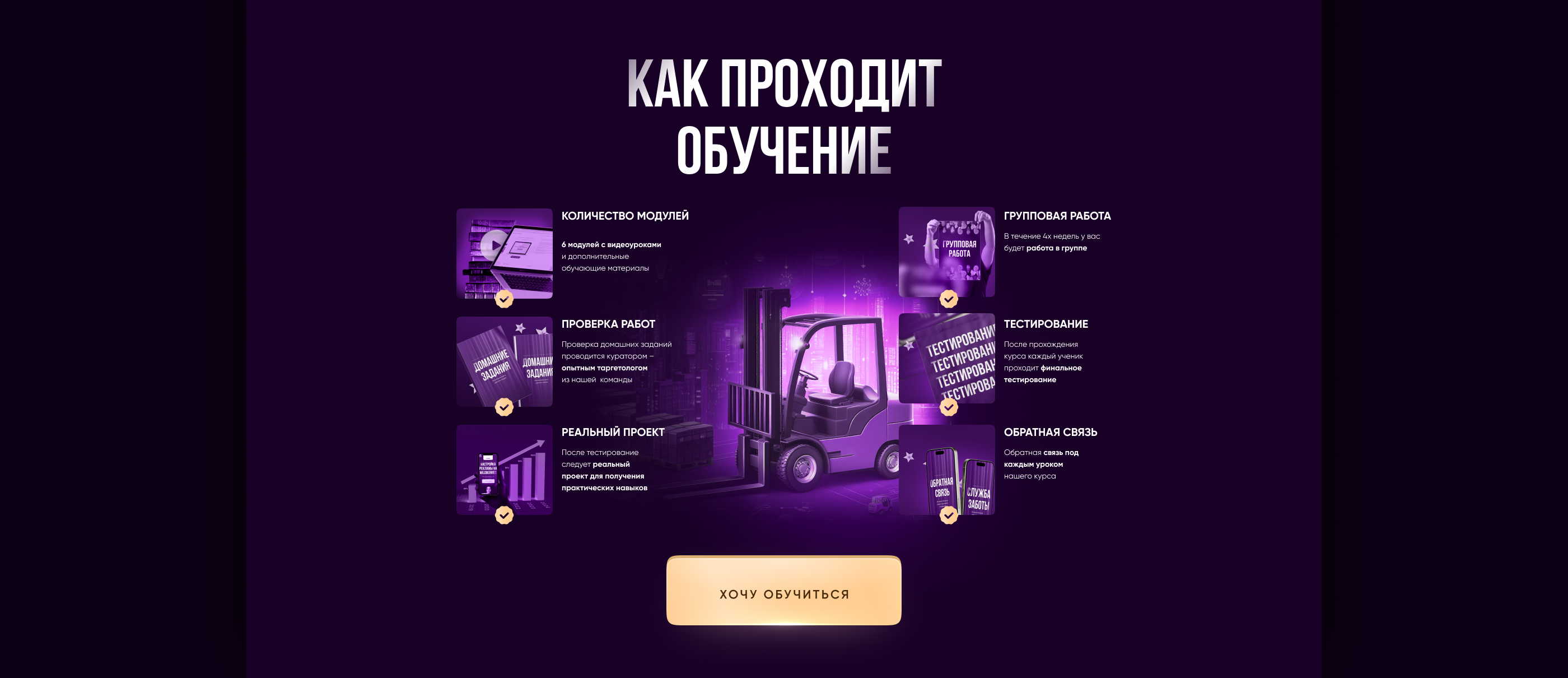 Landing page for online course | Сайт курса по таргету — Изображение №4 — Интерфейсы на Dprofile