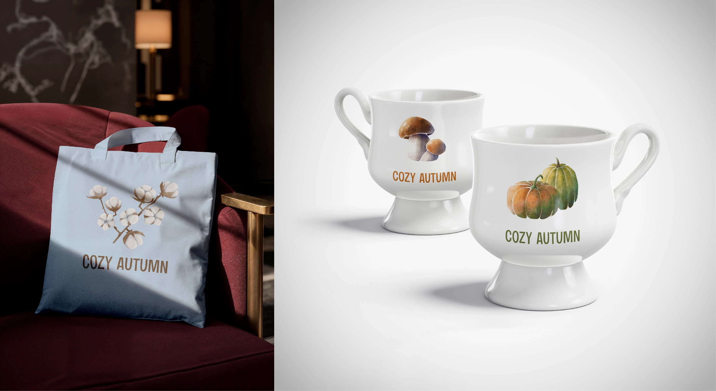 Акварельный паттерн Cozy Autumn — Изображение №5 — Иллюстрация на Dprofile