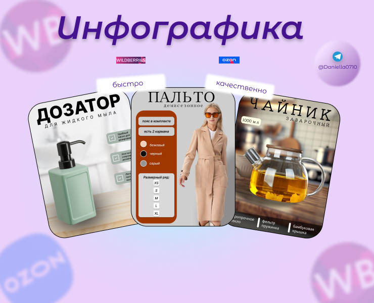 портфолио дизайнер карточек для маркетплейсов — Интерфейсы на Dprofile