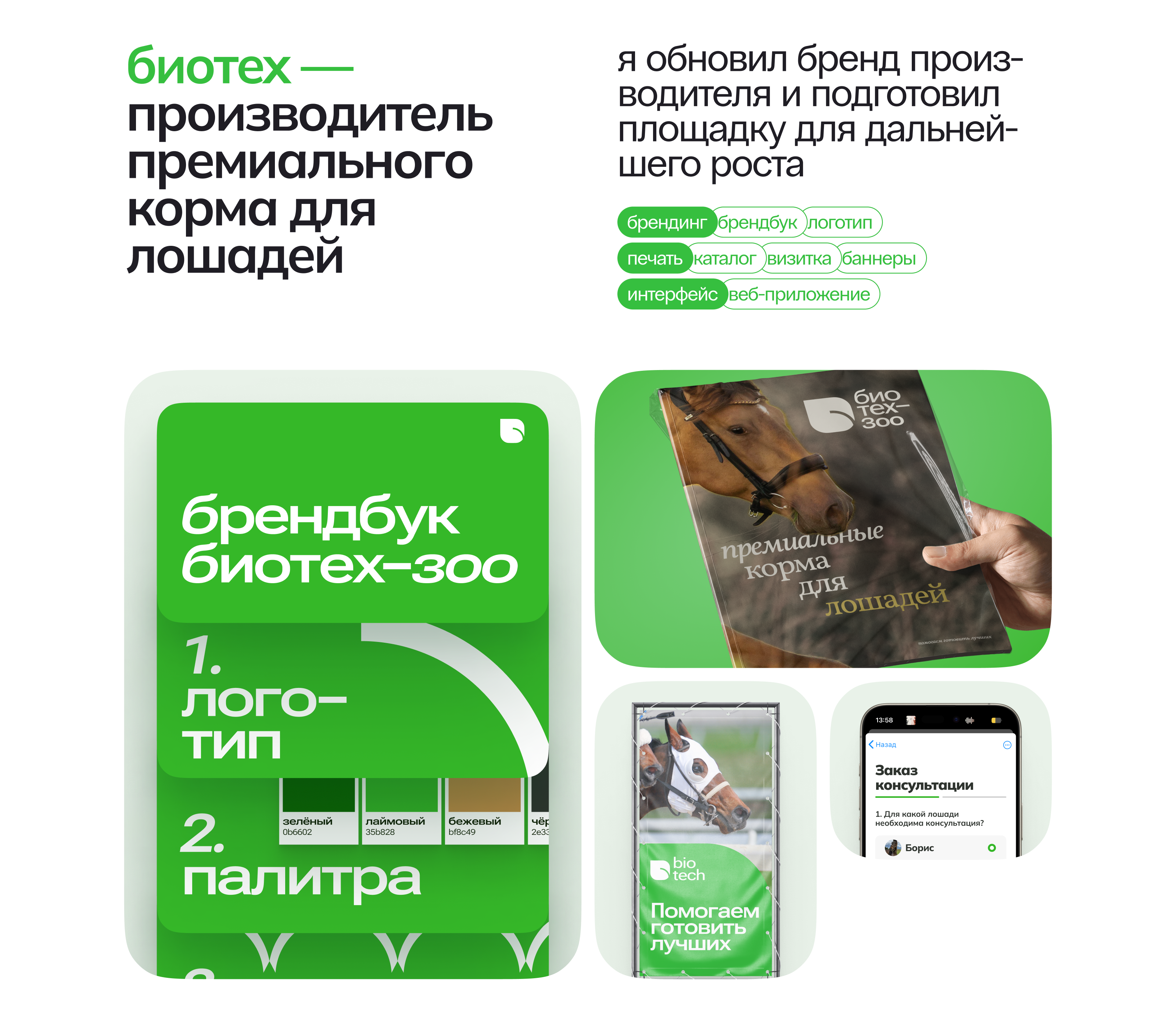 Биотех — производитель премиального корма для лошадей — Изображение №2 — Интерфейсы, Брендинг на Dprofile