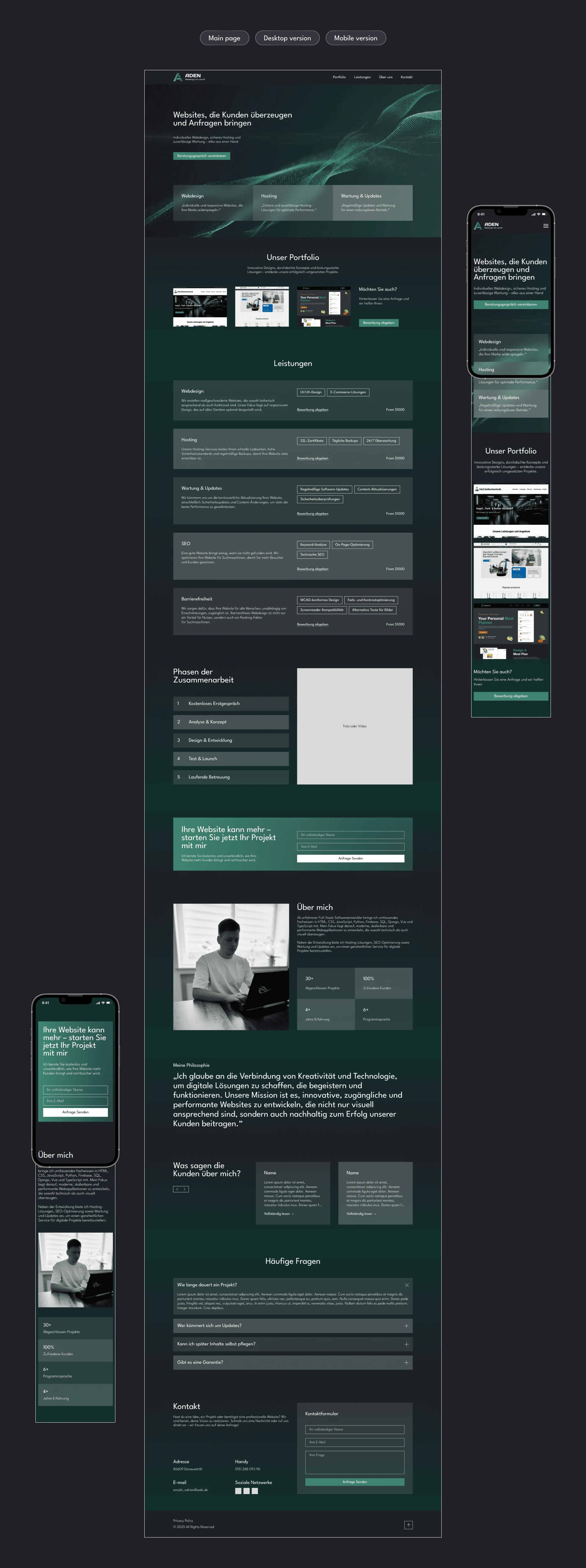 Landing page для разработчика сайтов — Изображение №3 — Интерфейсы, Брендинг на Dprofile