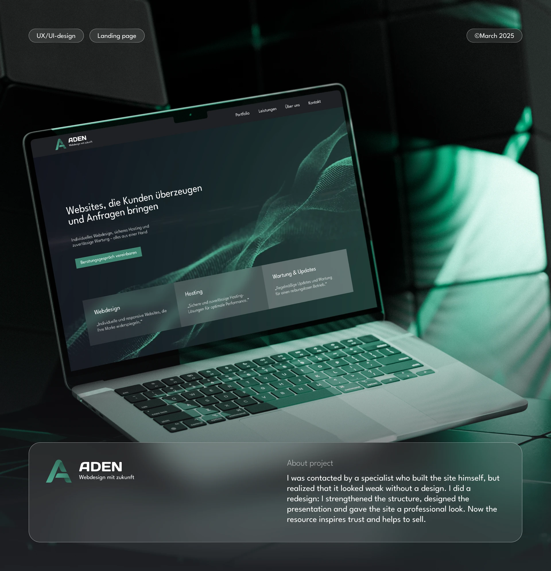 Landing page для разработчика сайтов — Изображение №1 — Интерфейсы, Брендинг на Dprofile
