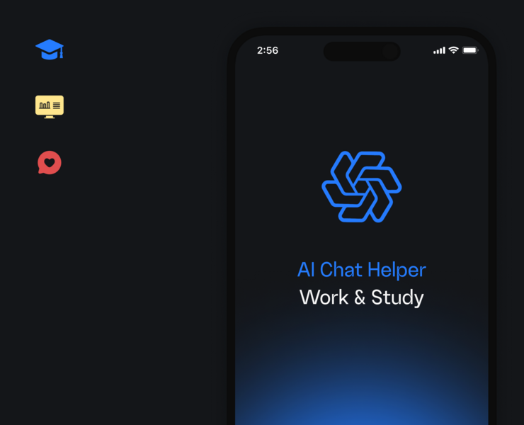 App Design — AI Chat Helper: Work & Study — Интерфейсы на Dprofile
