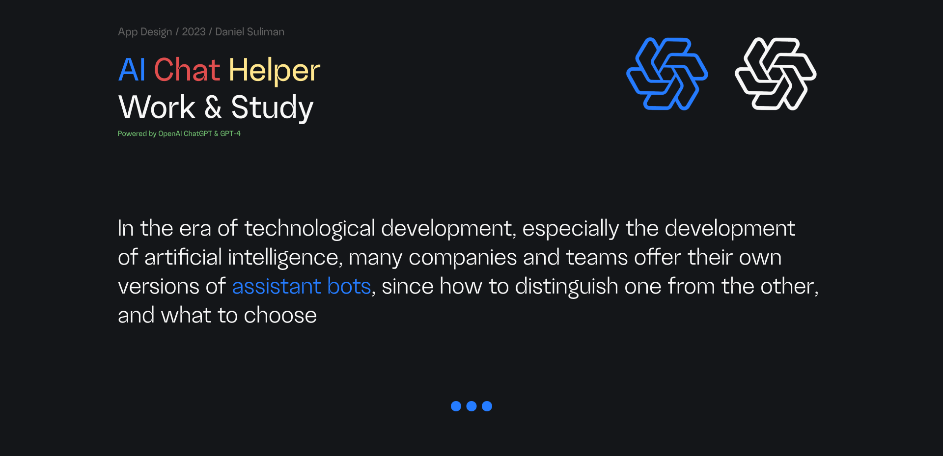 App Design — AI Chat Helper: Work & Study — Изображение №1 — Интерфейсы на Dprofile