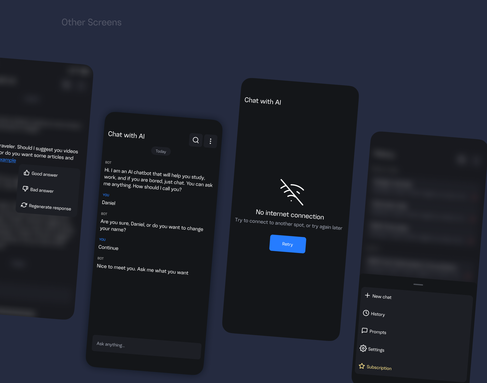 App Design — AI Chat Helper: Work & Study — Изображение №7 — Интерфейсы на Dprofile