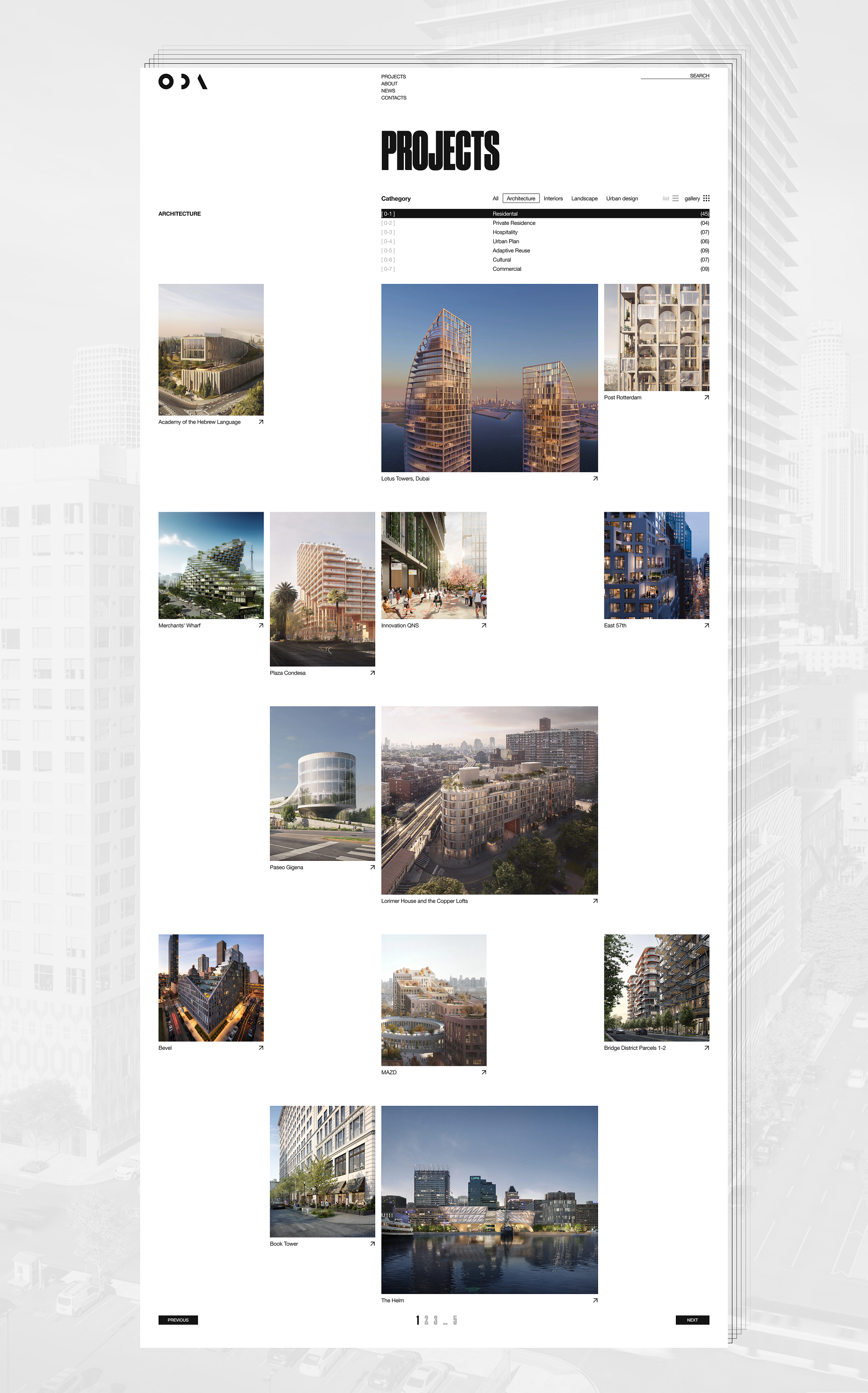 ODA Architecture | Corporate Website — Изображение №5 — Интерфейсы на Dprofile