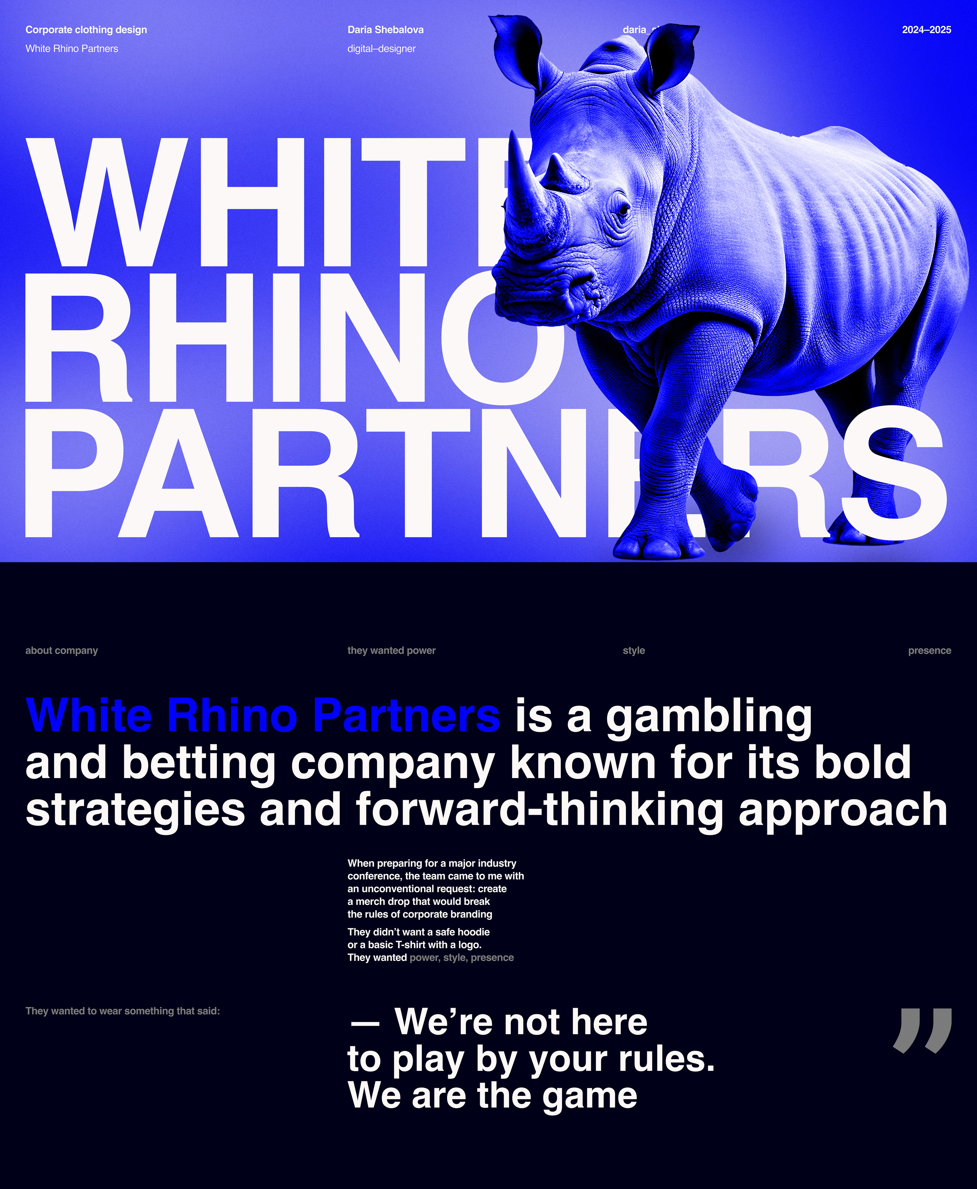 White Rhino Partners | Corporate merch|Branding — Изображение №1 — Брендинг на Dprofile