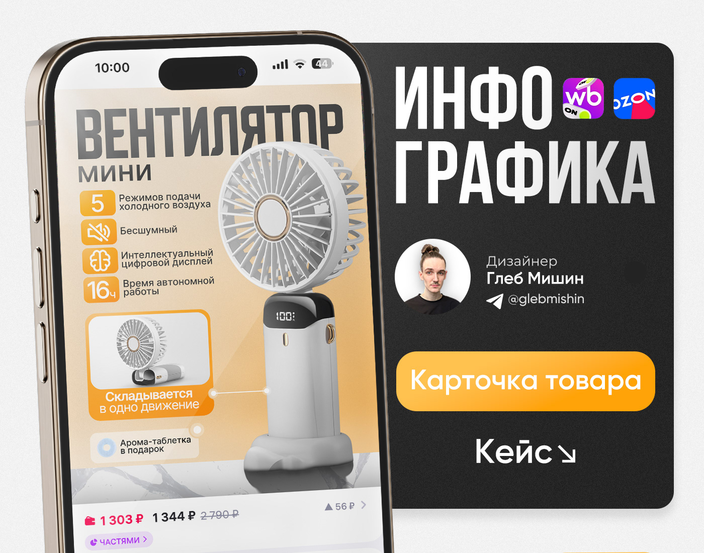 Карточка товара | Инфографика WB | Вентилятор — Изображение №1 — Графика, Маркетинг на Dprofile