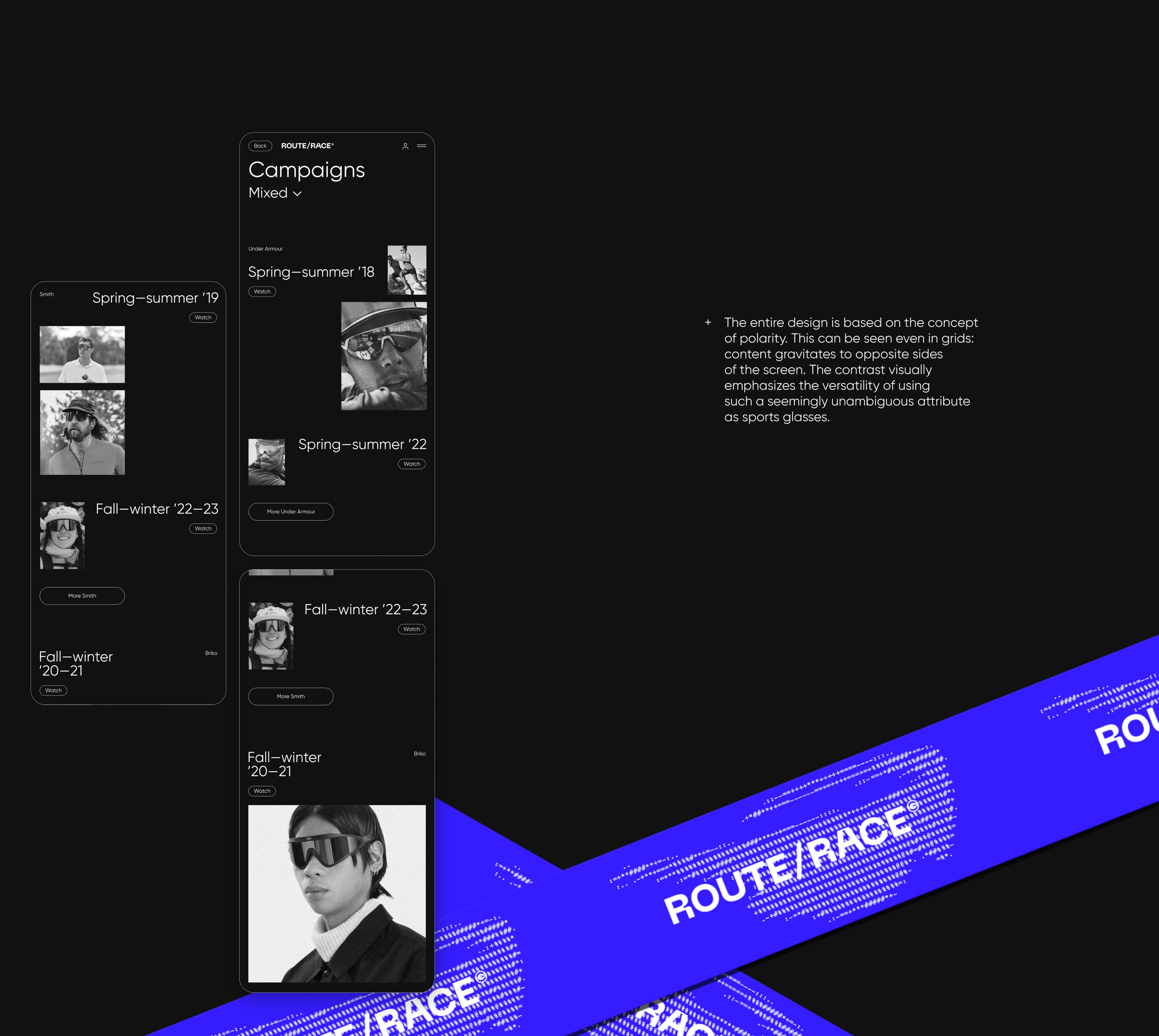 Route/Race, Онлайн-магазин спортивных очков — Изображение №13 — Интерфейсы, Брендинг на Dprofile