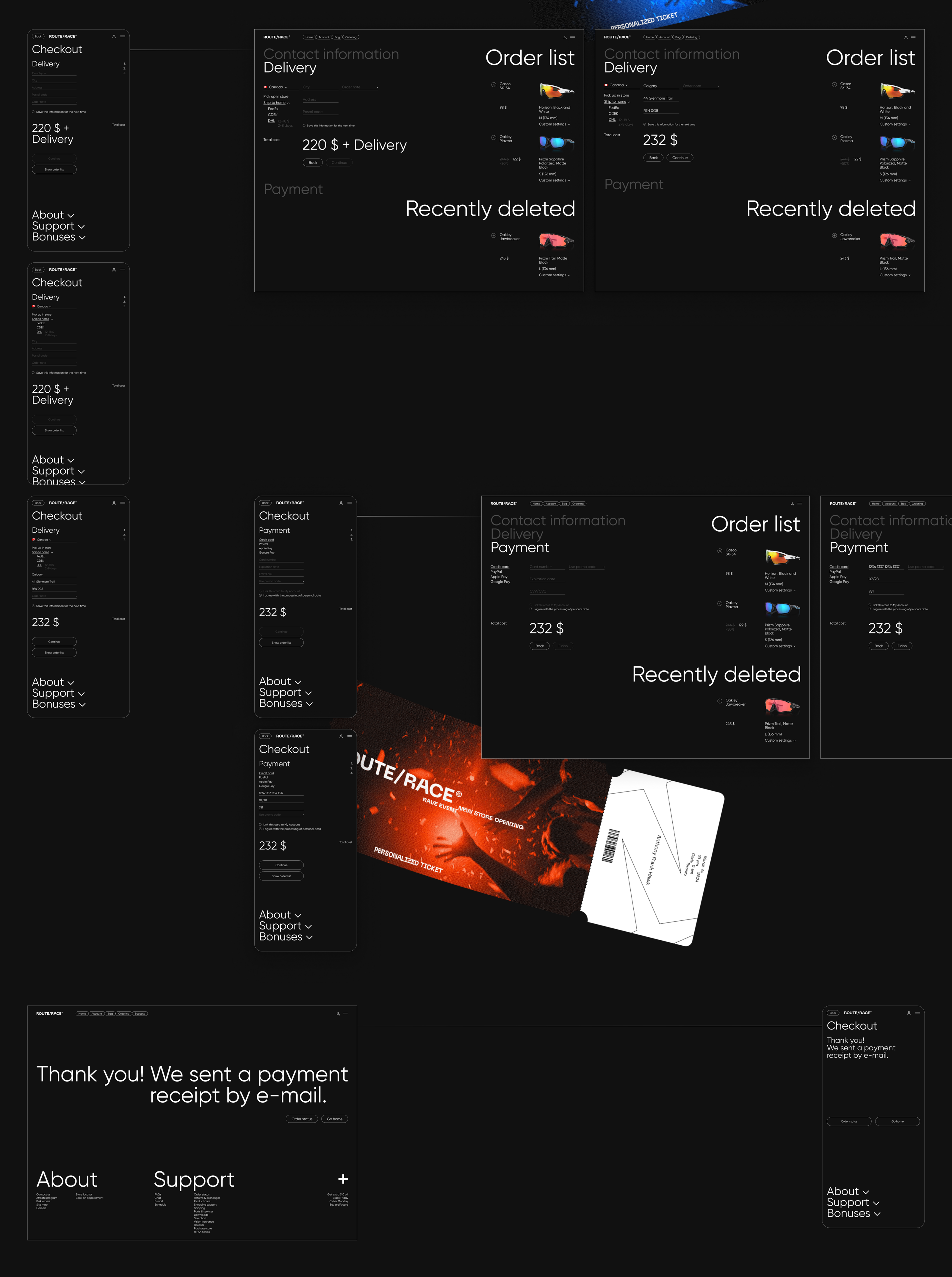 Route/Race, Онлайн-магазин спортивных очков — Изображение №9 — Интерфейсы, Брендинг на Dprofile