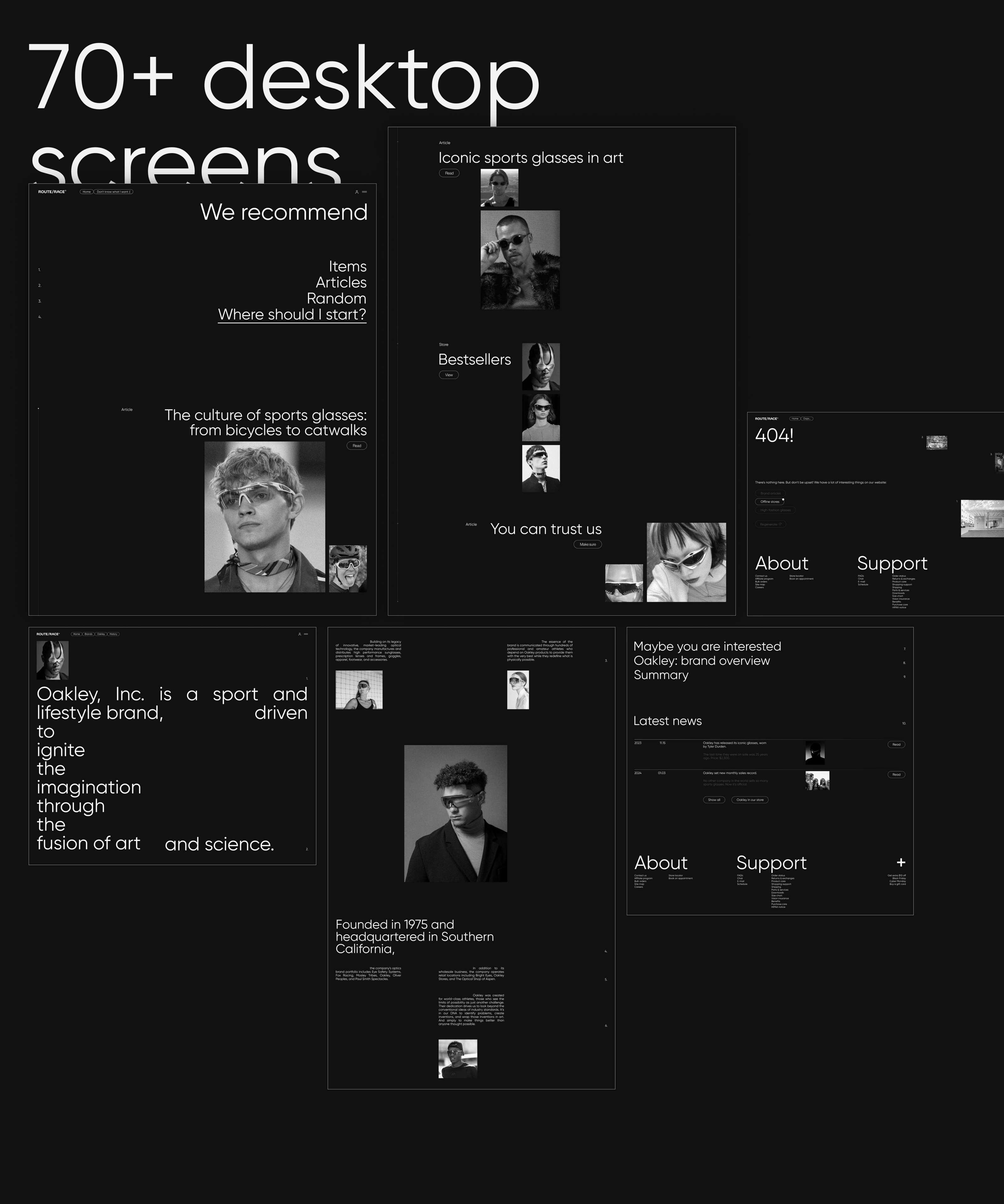Route/Race, Онлайн-магазин спортивных очков — Изображение №11 — Интерфейсы, Брендинг на Dprofile