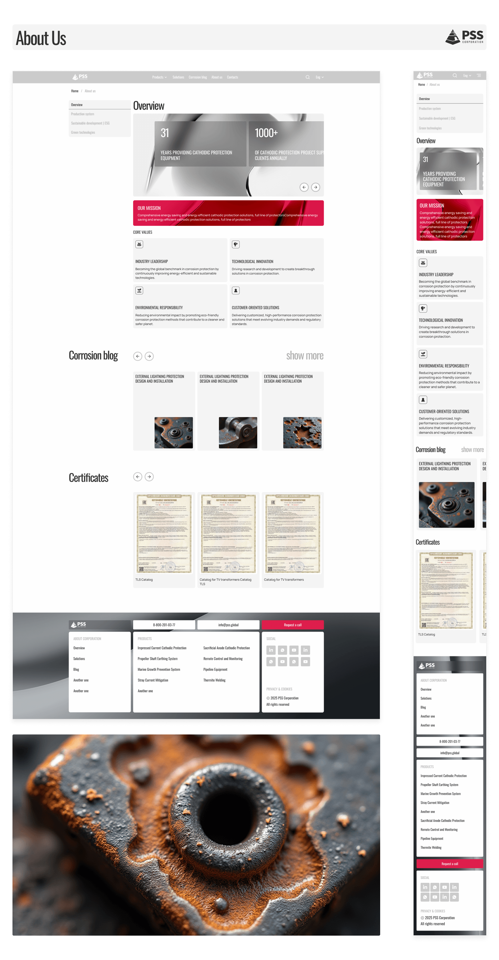 Website for PSS CORP. — Изображение №13 — Интерфейсы на Dprofile