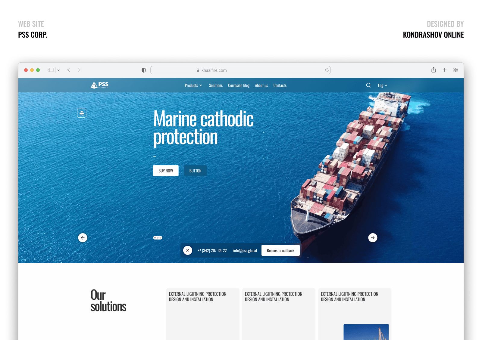 Website for PSS CORP. — Изображение №1 — Интерфейсы на Dprofile